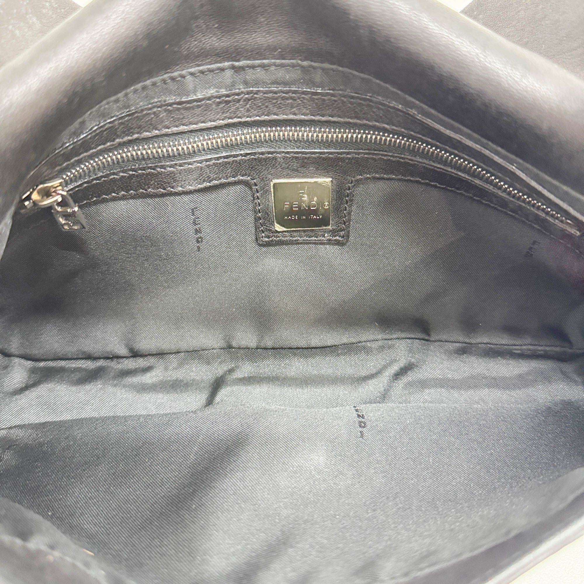 Baguette Black Leather Shoulder Bag