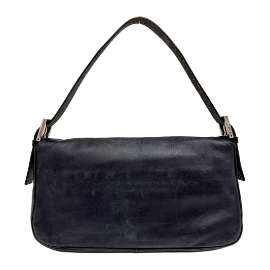 Baguette Black Leather Shoulder Bag