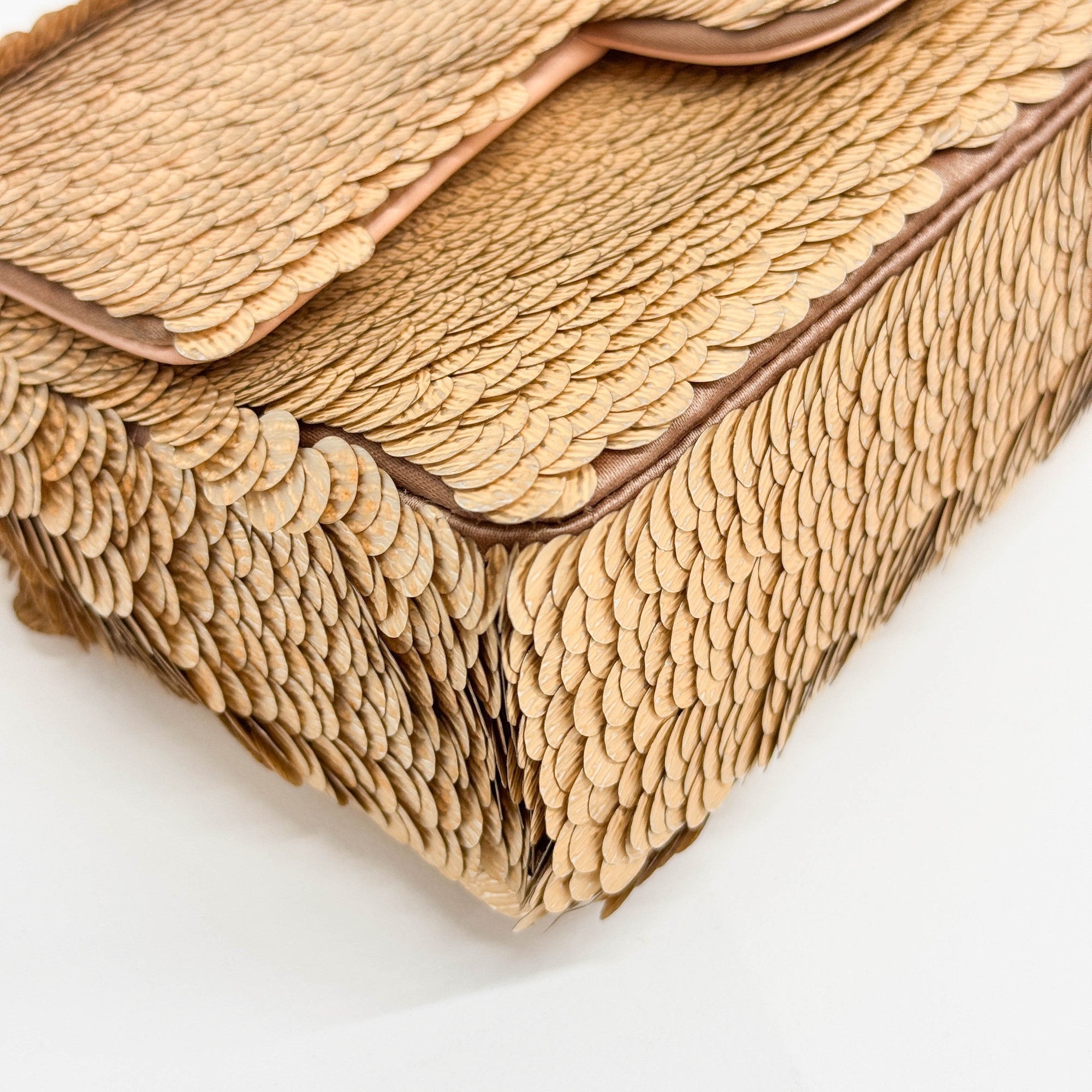 Mini Classic Flap Peach Sequin Shoulder Bag