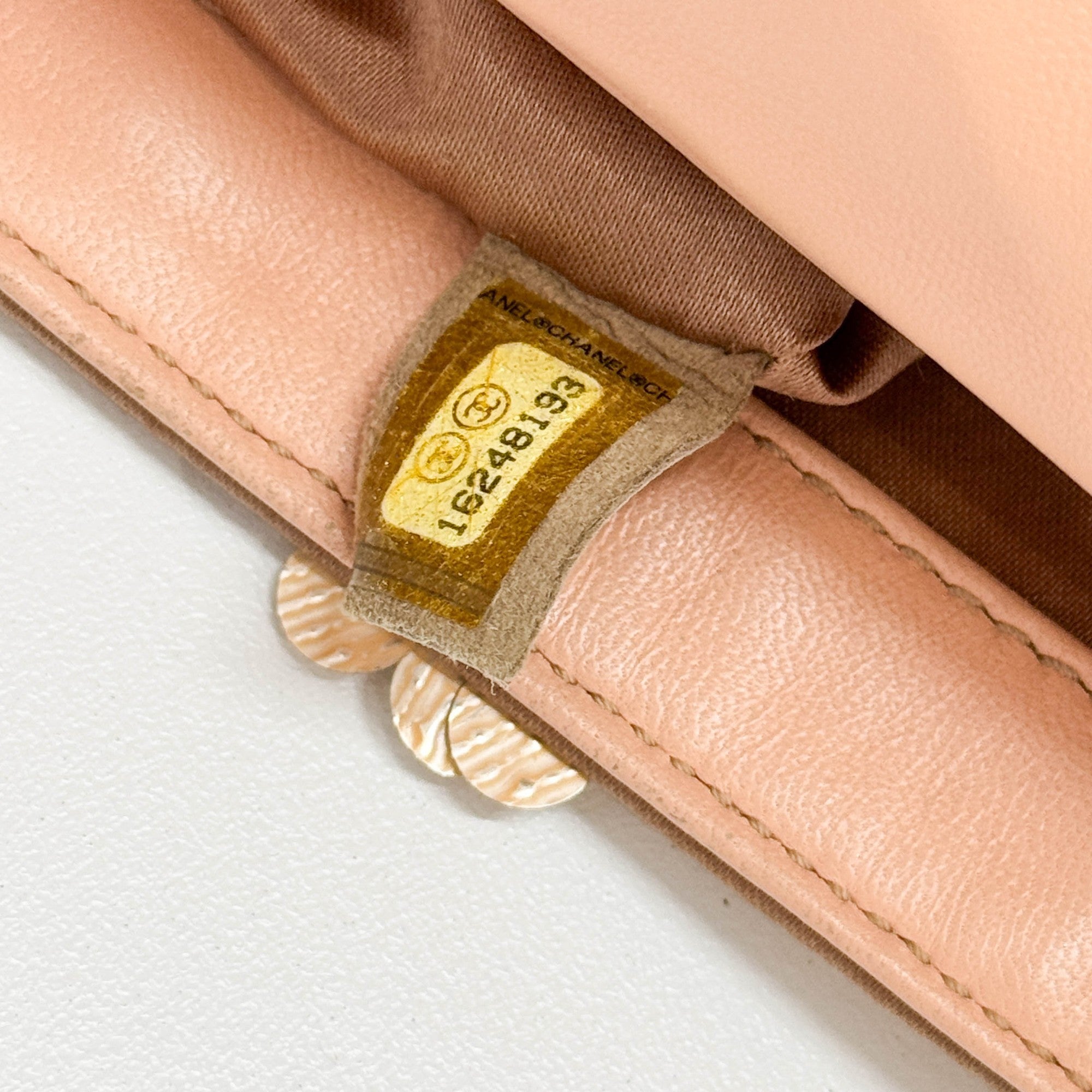 Mini Classic Flap Peach Sequin Shoulder Bag