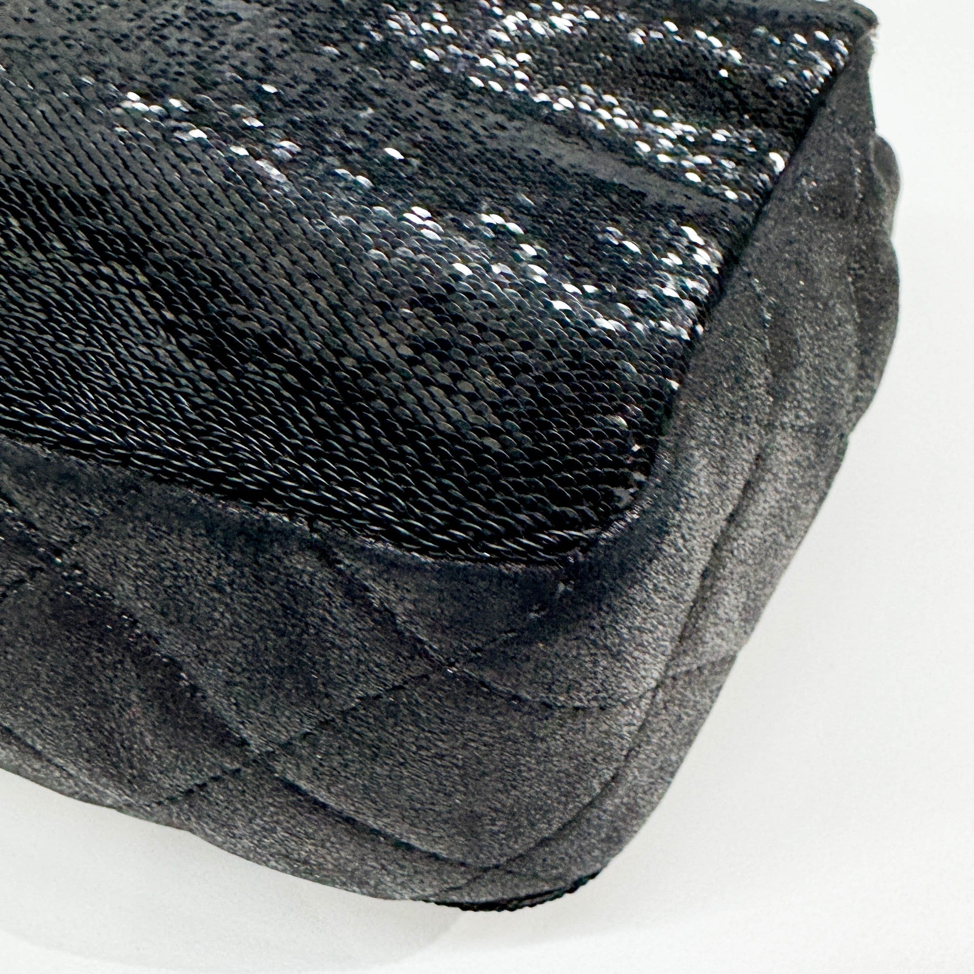 Classic Flap Matelasse Black Sequin Shoulder Bag