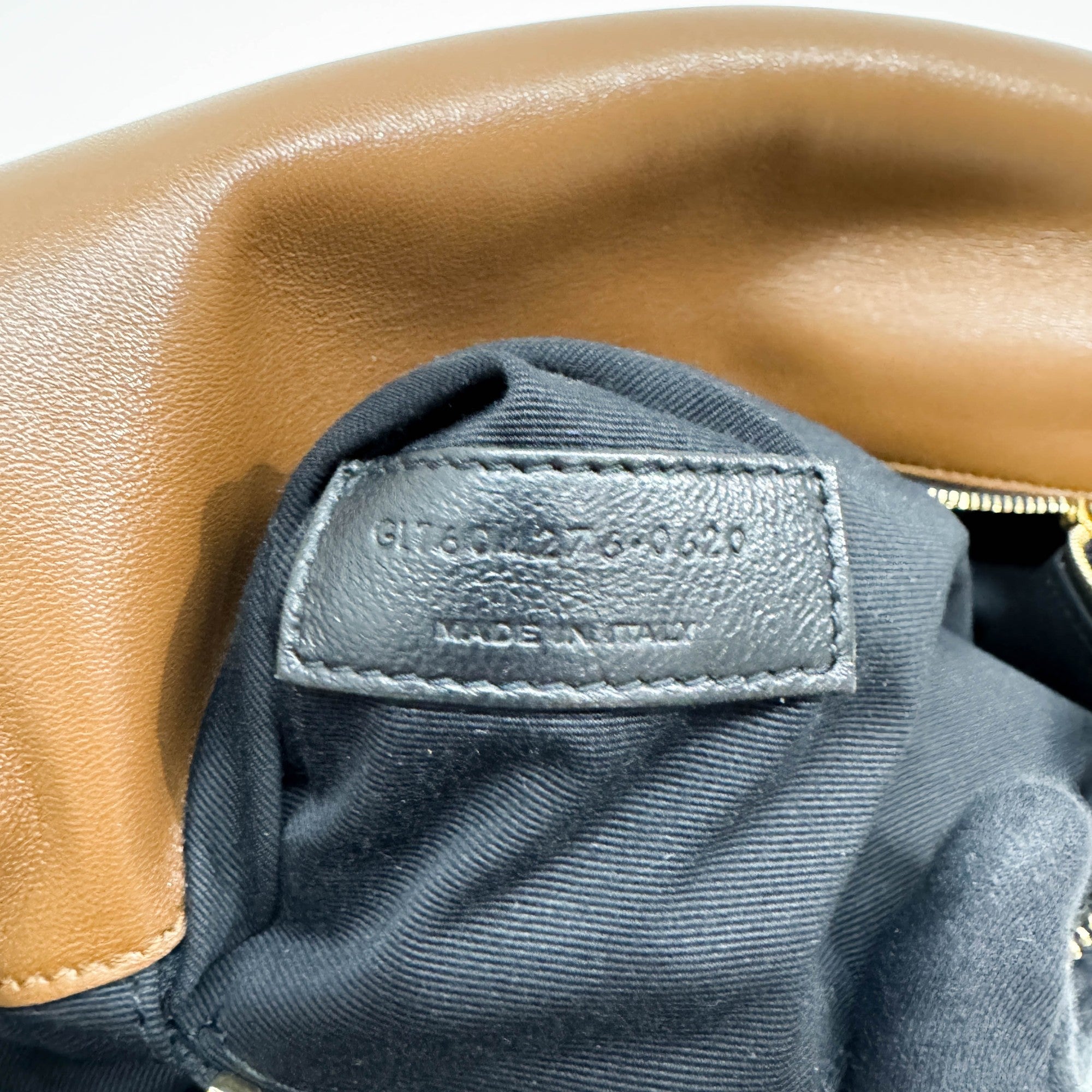 Brown Crocodile Embossed Nubuck Leather Shoulder Bag