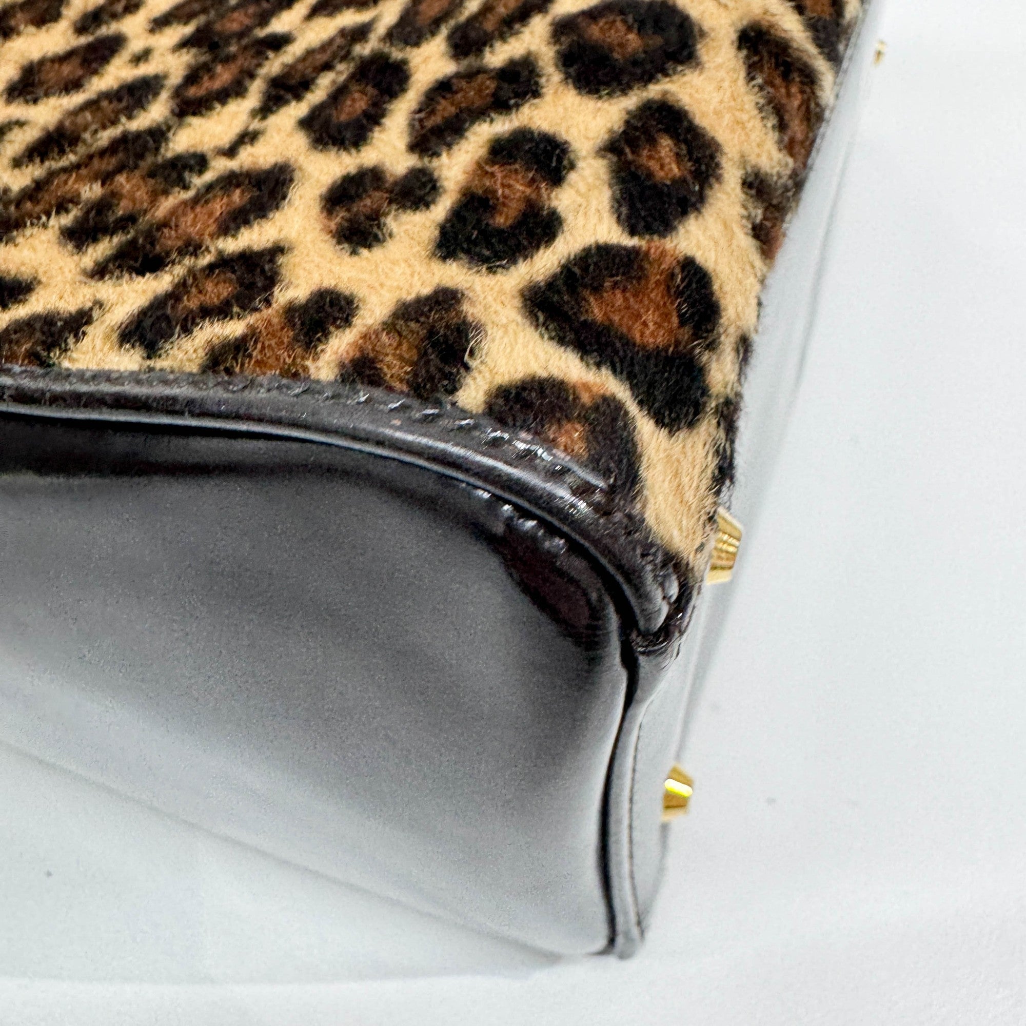 Lady Dior Brown Leopard Print Pony Hair Hand Bag