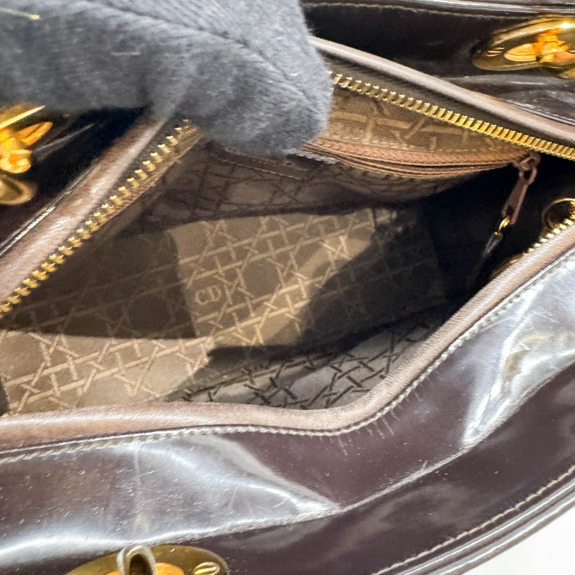 Lady Dior Brown Leopard Print Pony Hair Hand Bag