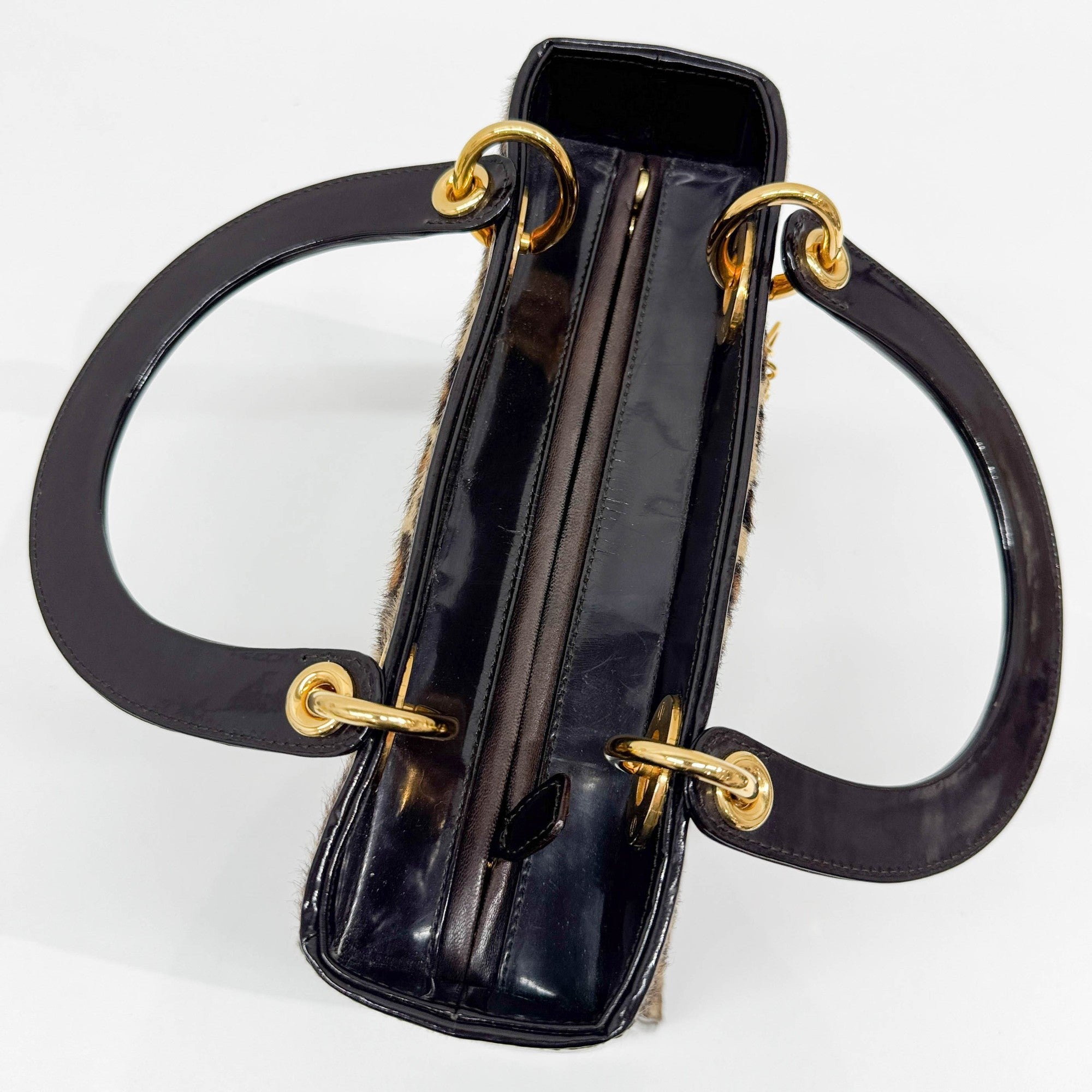 Lady Dior Brown Leopard Print Pony Hair Hand Bag