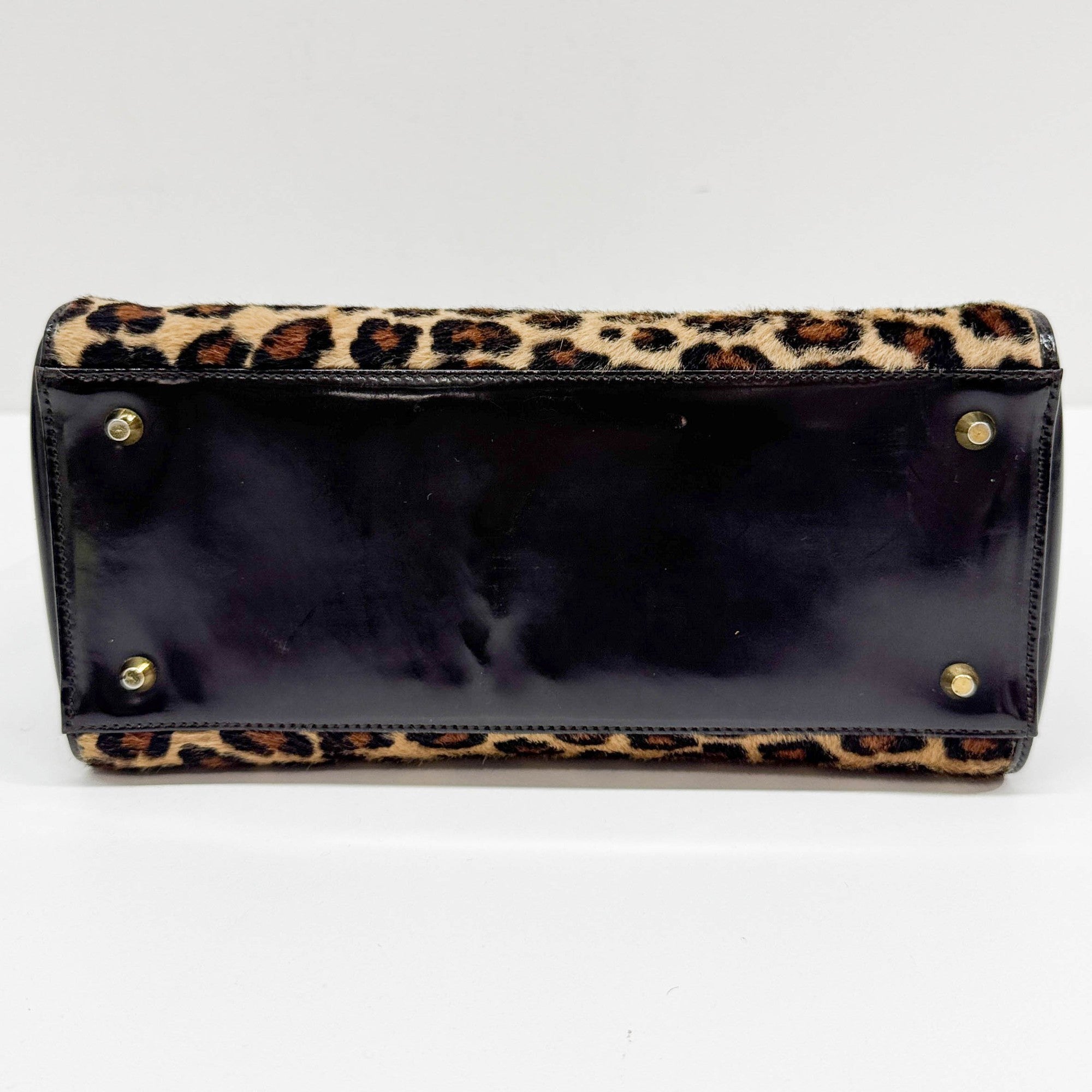 Lady Dior Brown Leopard Print Pony Hair Hand Bag