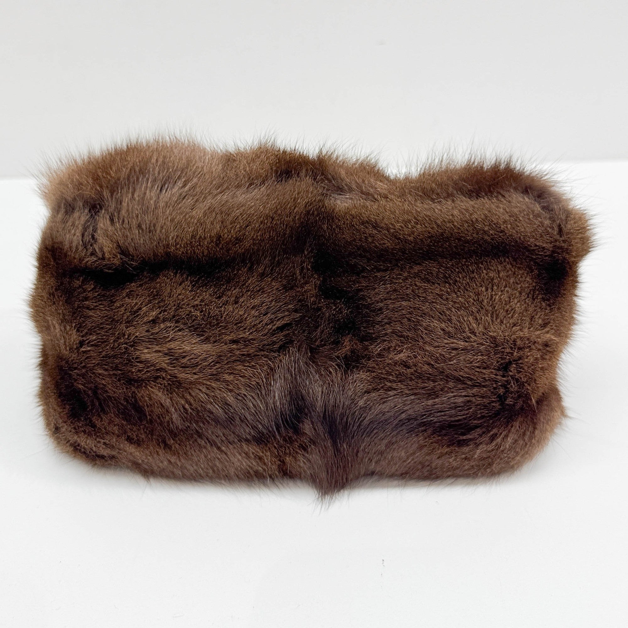 Mini Mamma Baguette Brown Fur  Shoulder Bag
