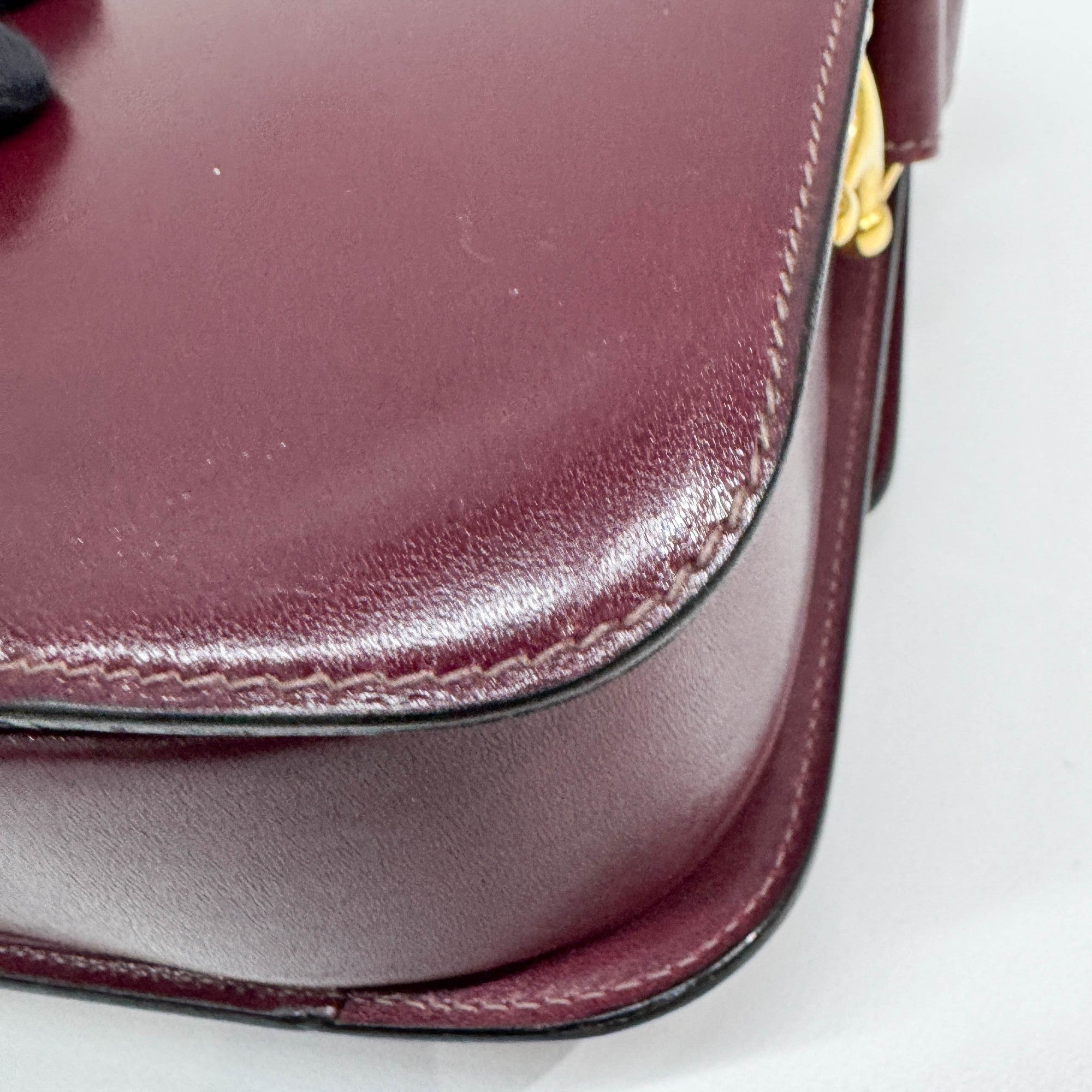Triomphe Bordeaux Leather Shoulder Bag