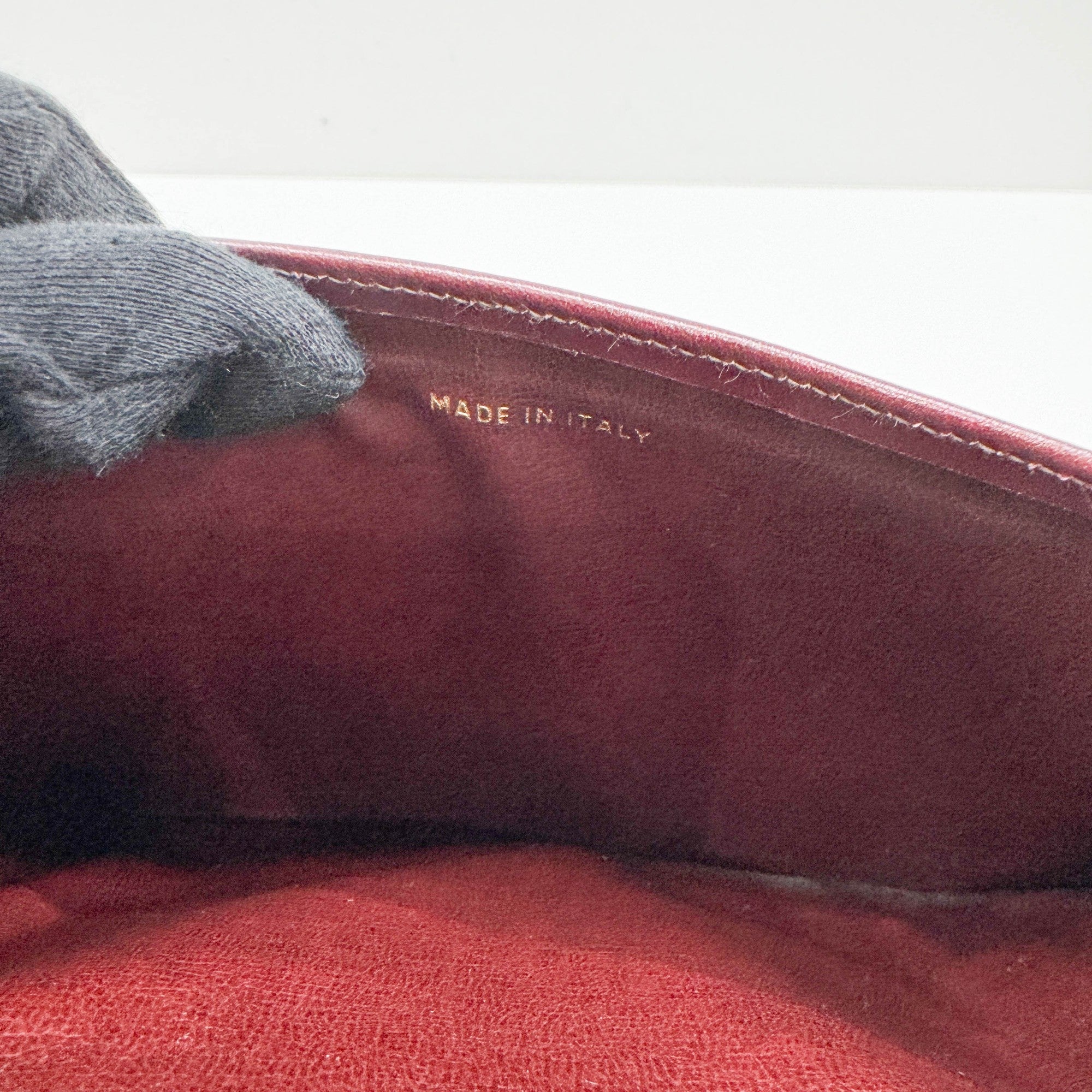 Triomphe Bordeaux Leather Shoulder Bag