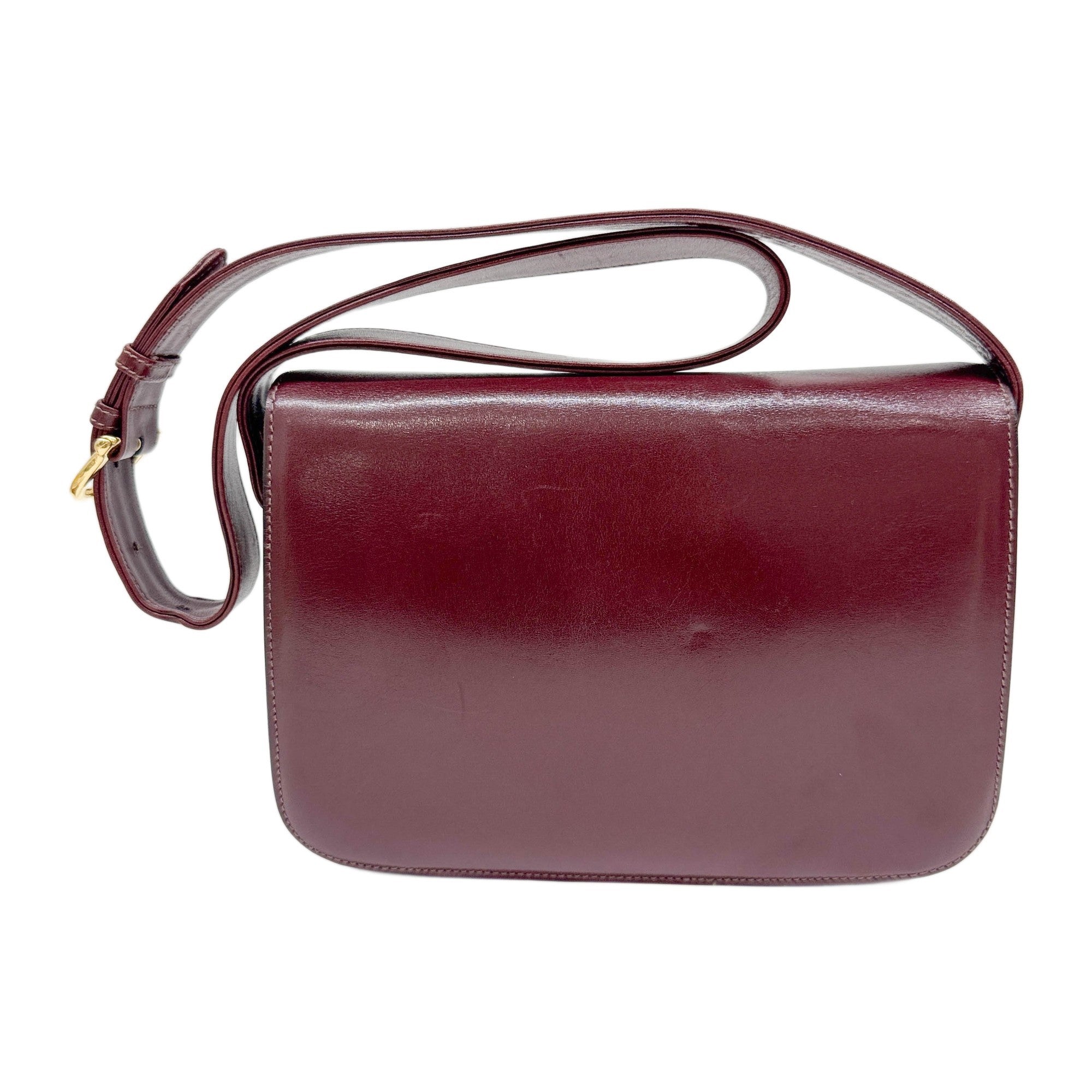 Triomphe Bordeaux Leather Shoulder Bag