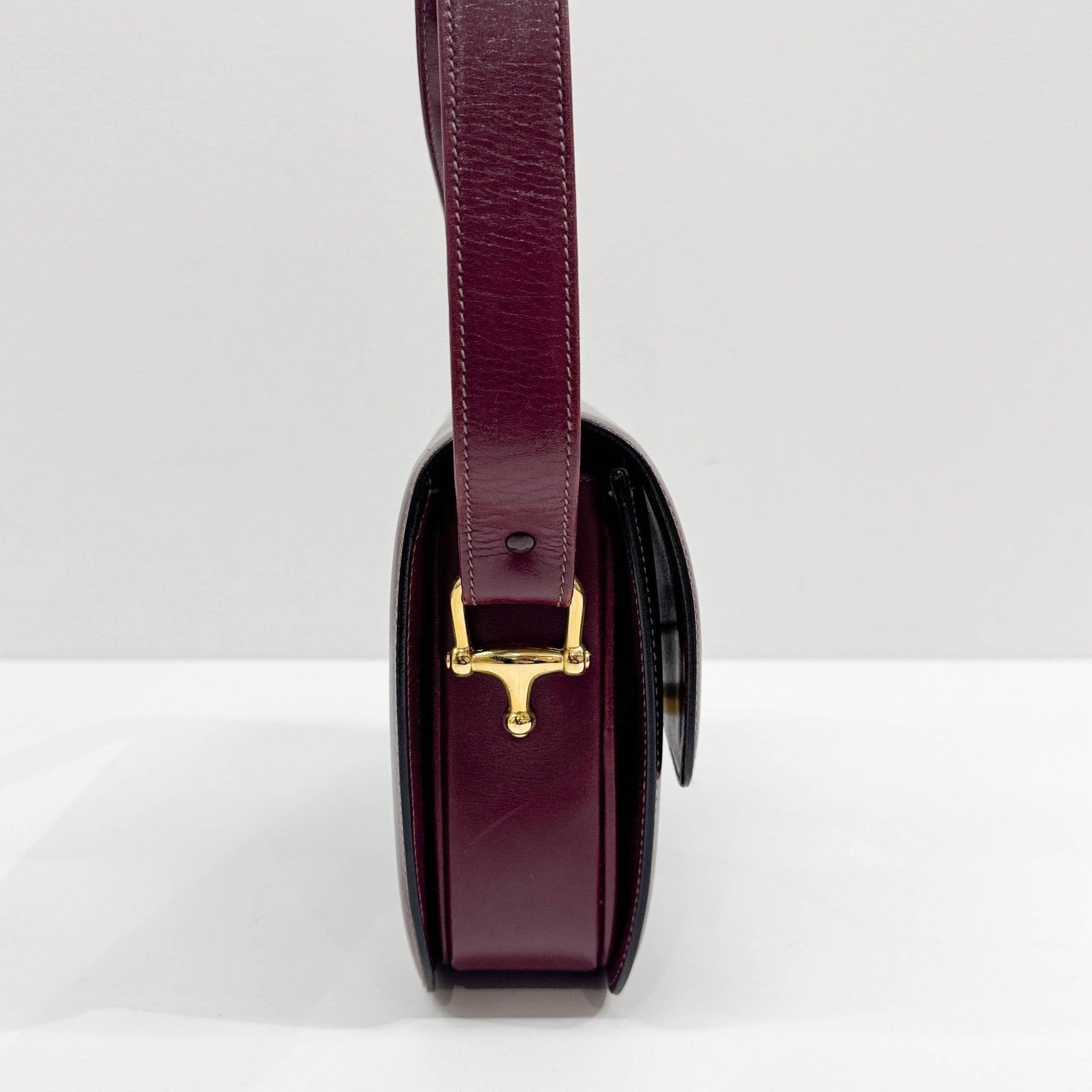 Triomphe Bordeaux Leather Shoulder Bag