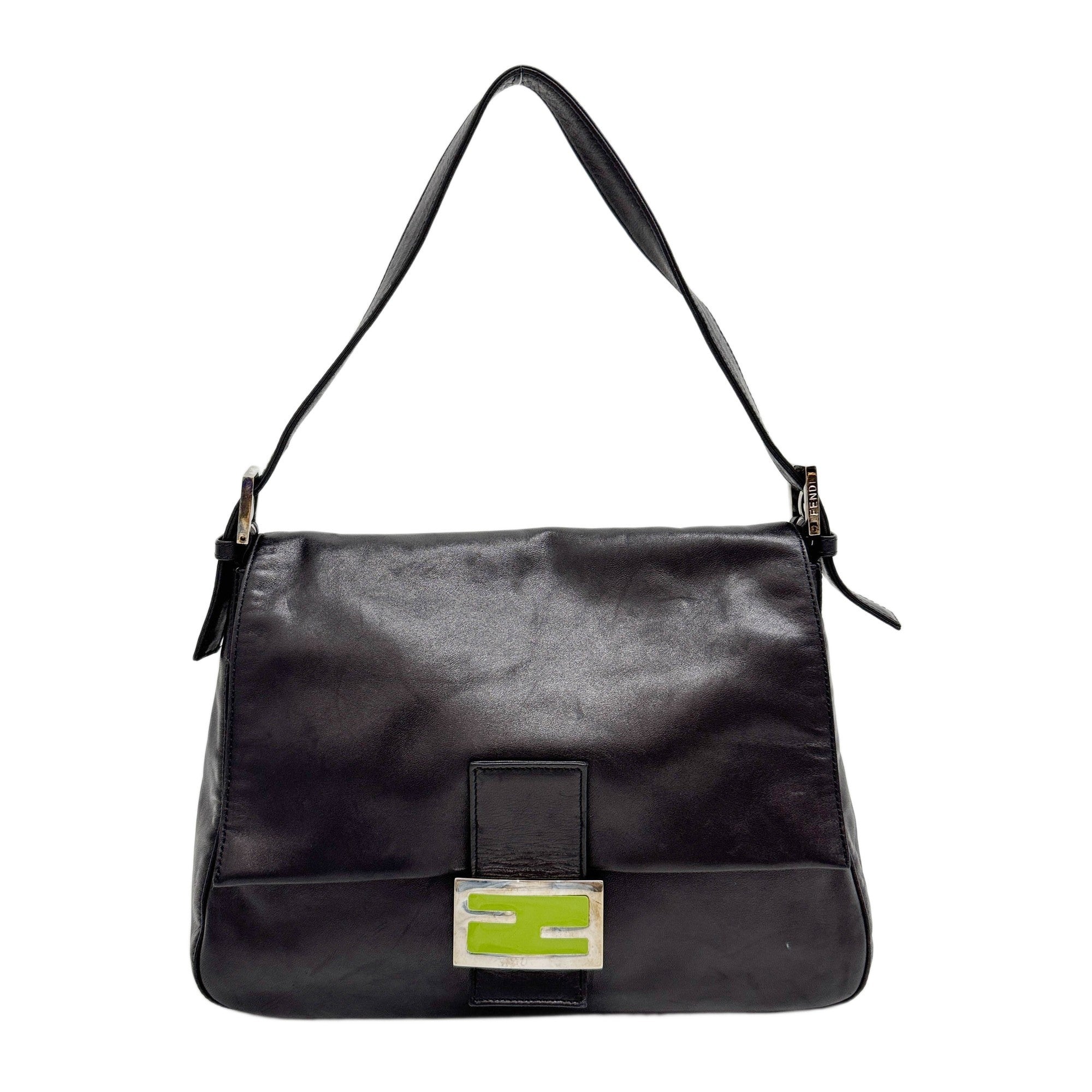 Mamma Baguette Black Leather Shoulder Bag