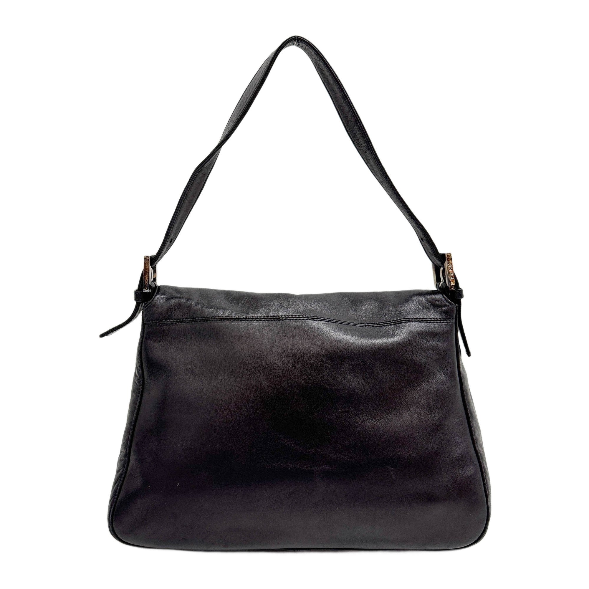 Mamma Baguette Black Leather Shoulder Bag