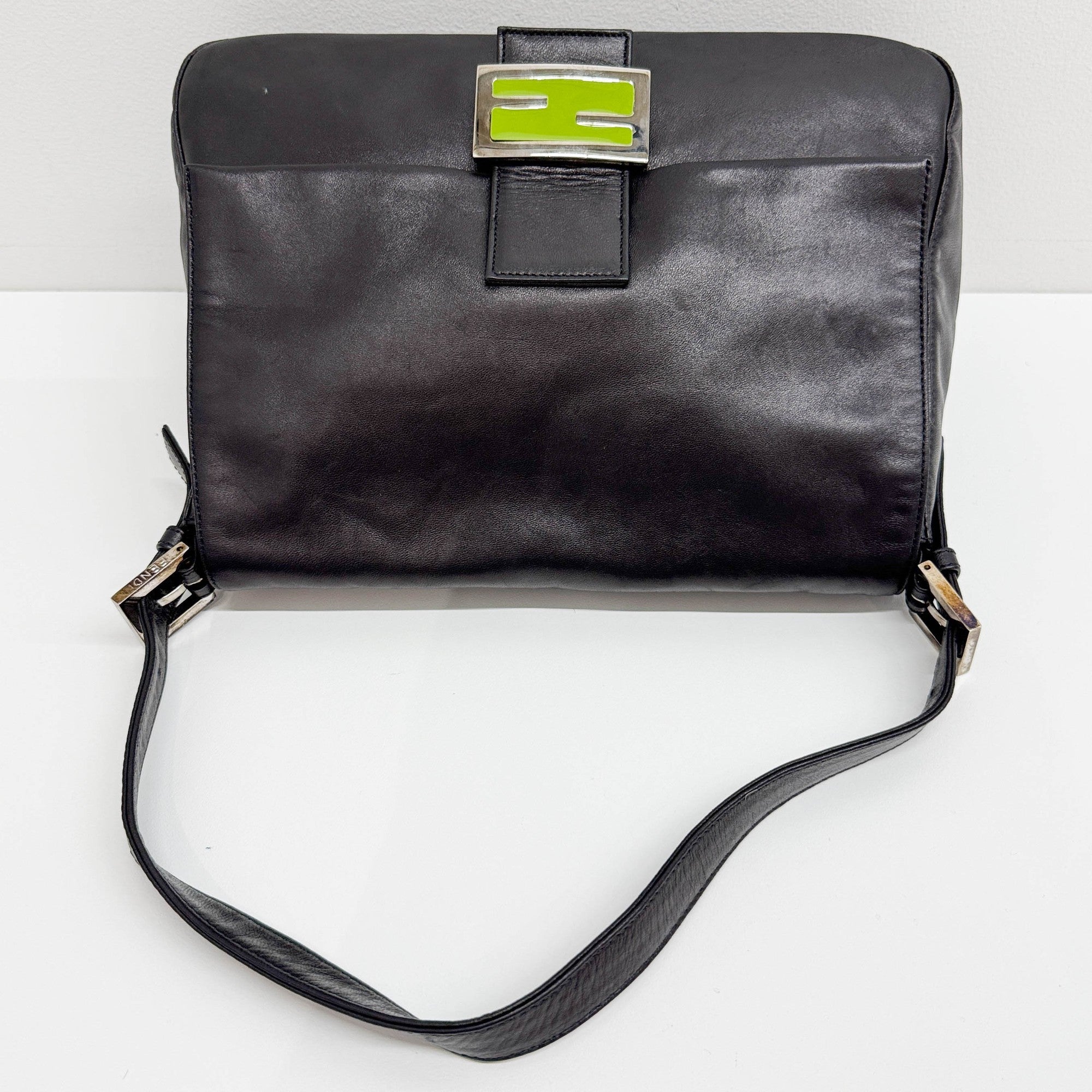 Mamma Baguette Black Leather Shoulder Bag