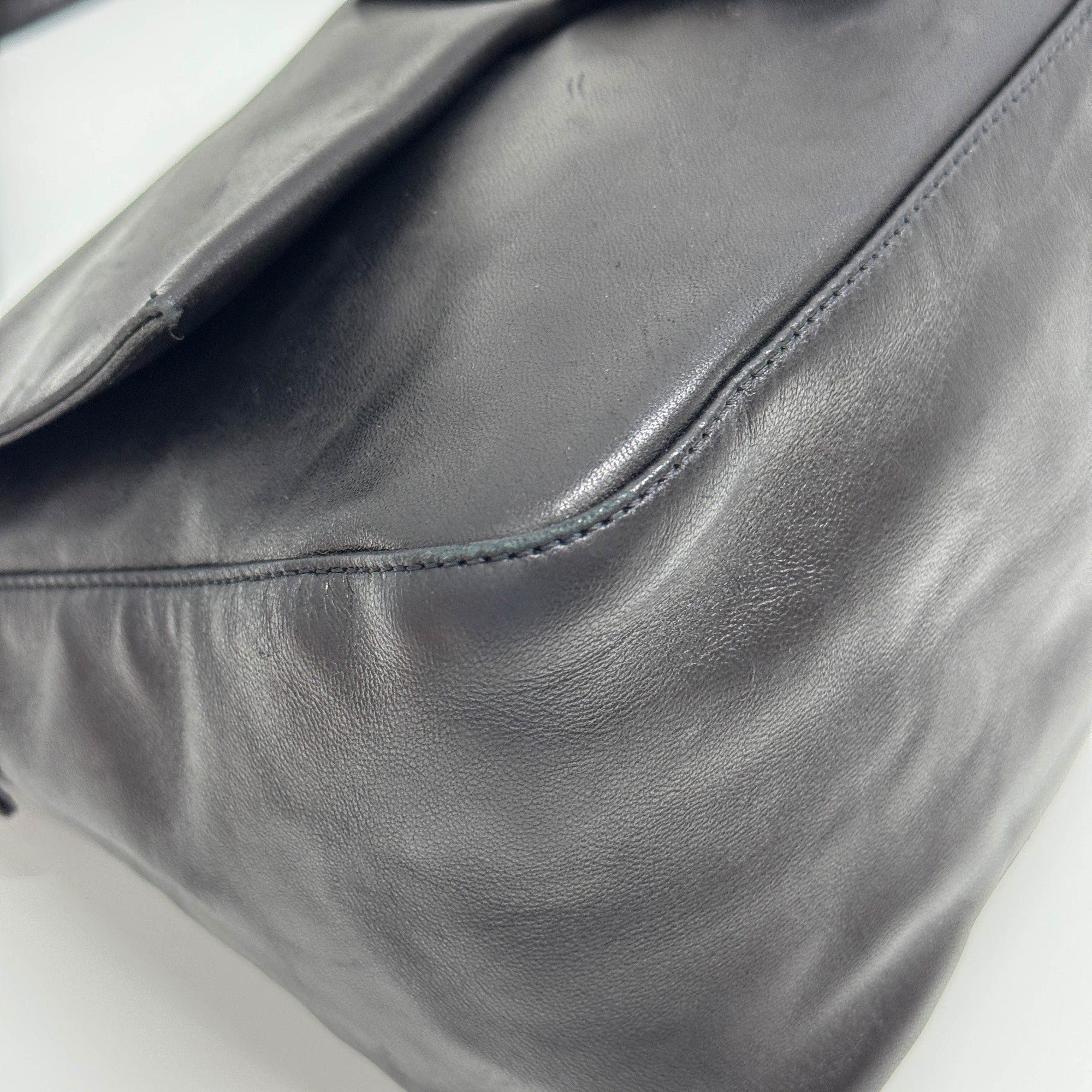 Mamma Baguette Black Leather Shoulder Bag