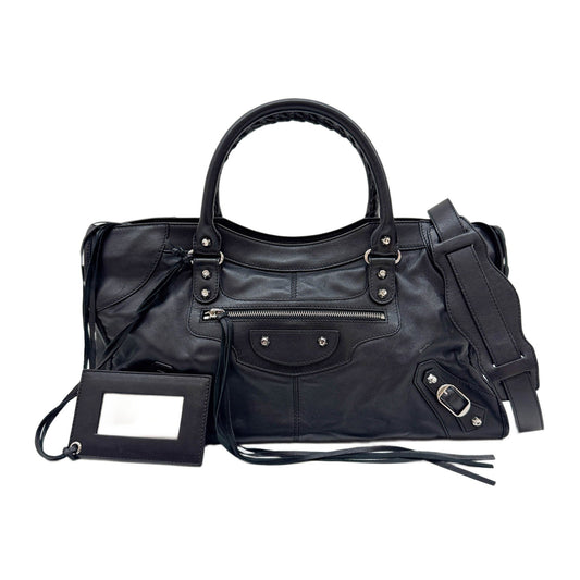 Part-Time Black Leather Two Way Bag