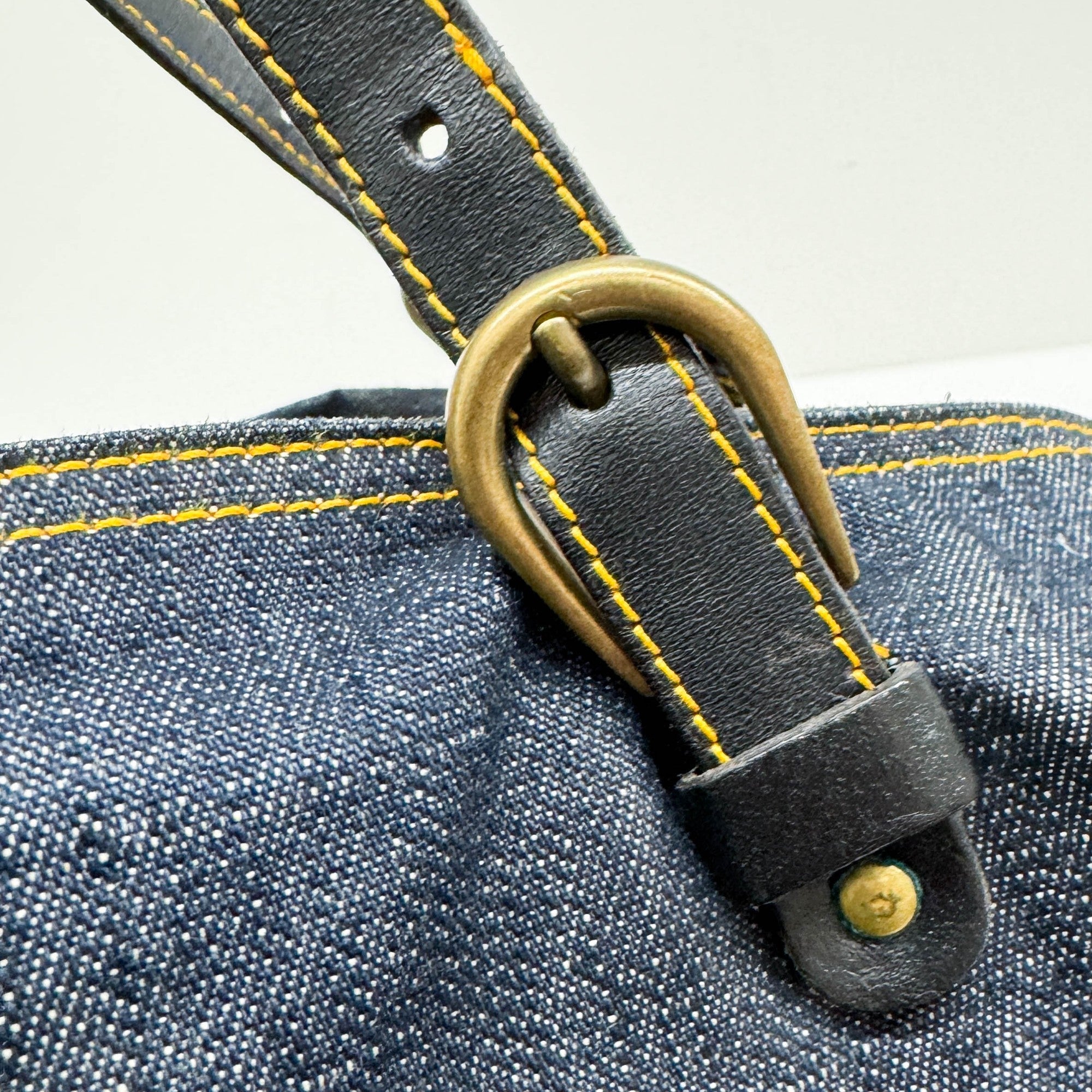 Navy Blue Denim Tote Bag