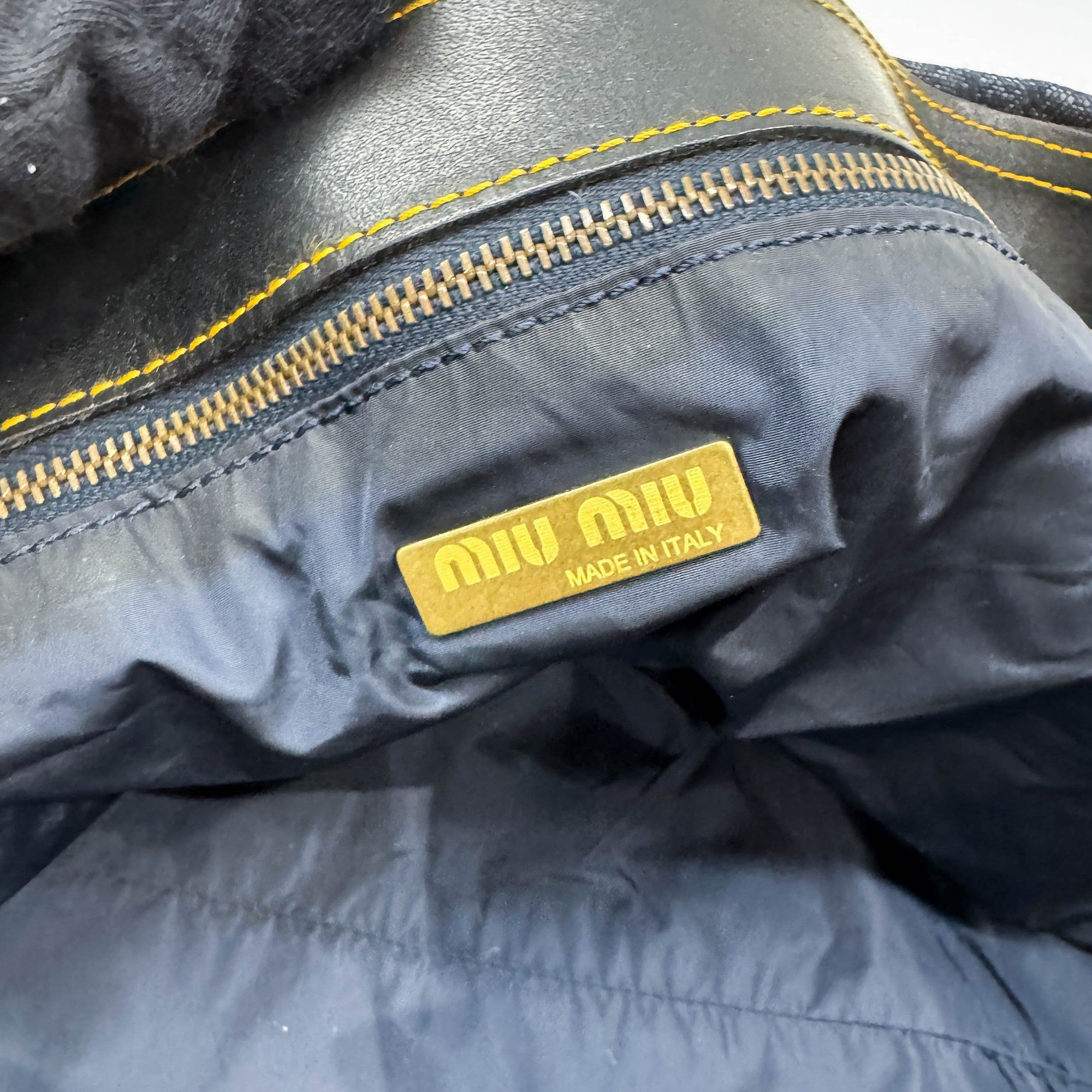 Navy Blue Denim Tote Bag