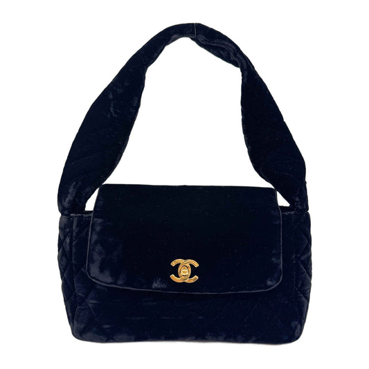 Black Velvet Shoulder Bag