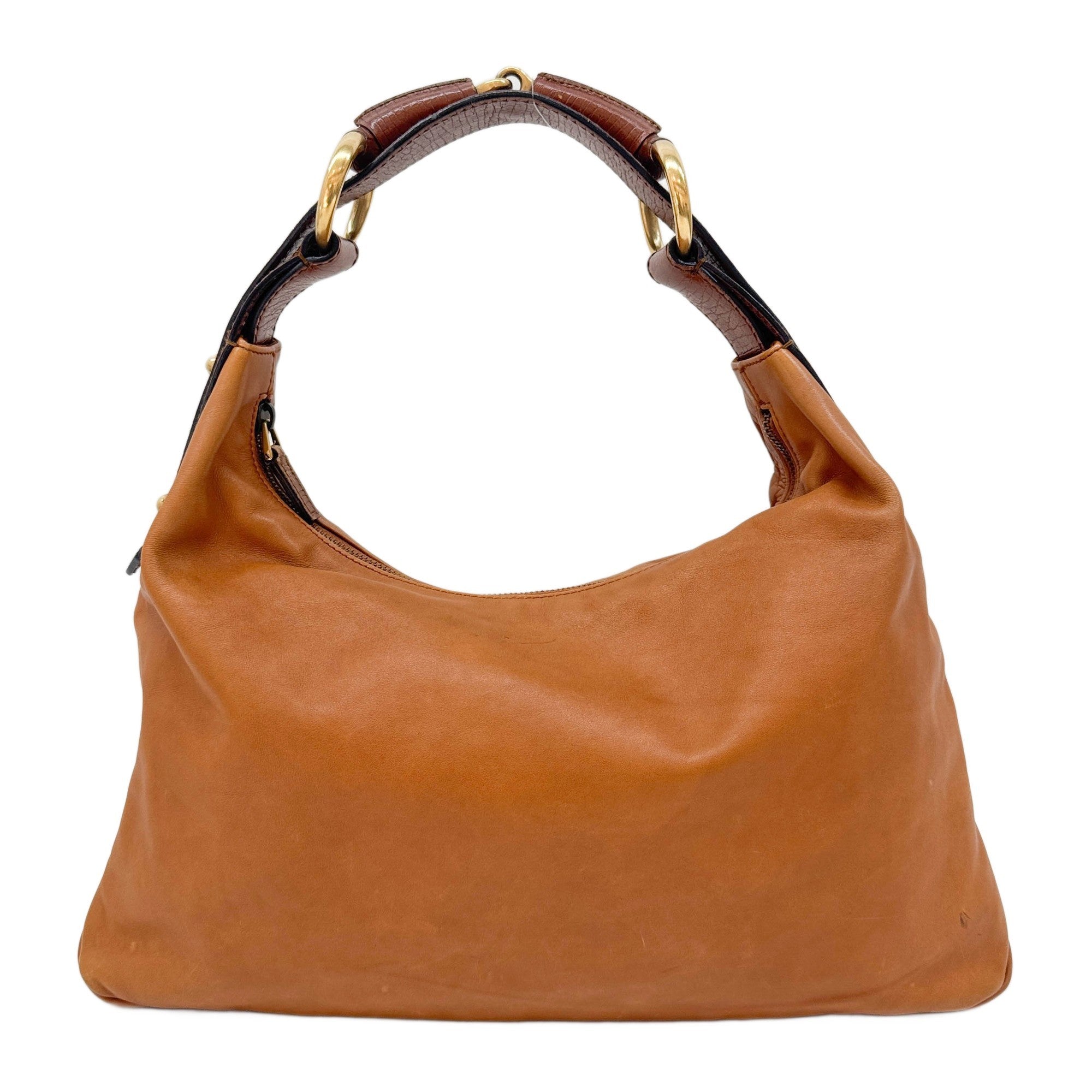Horsebit Brown Leather Shoulder Bag