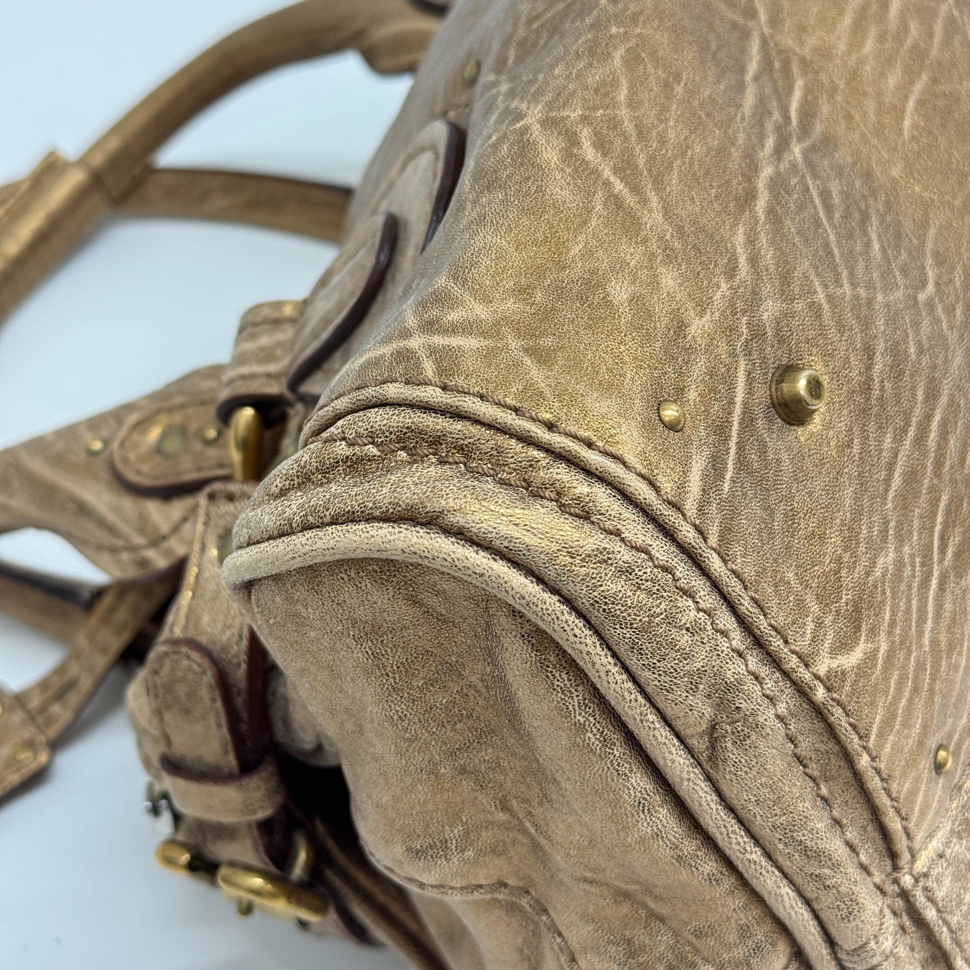 Paddington Gold Leather Shoulder Bag