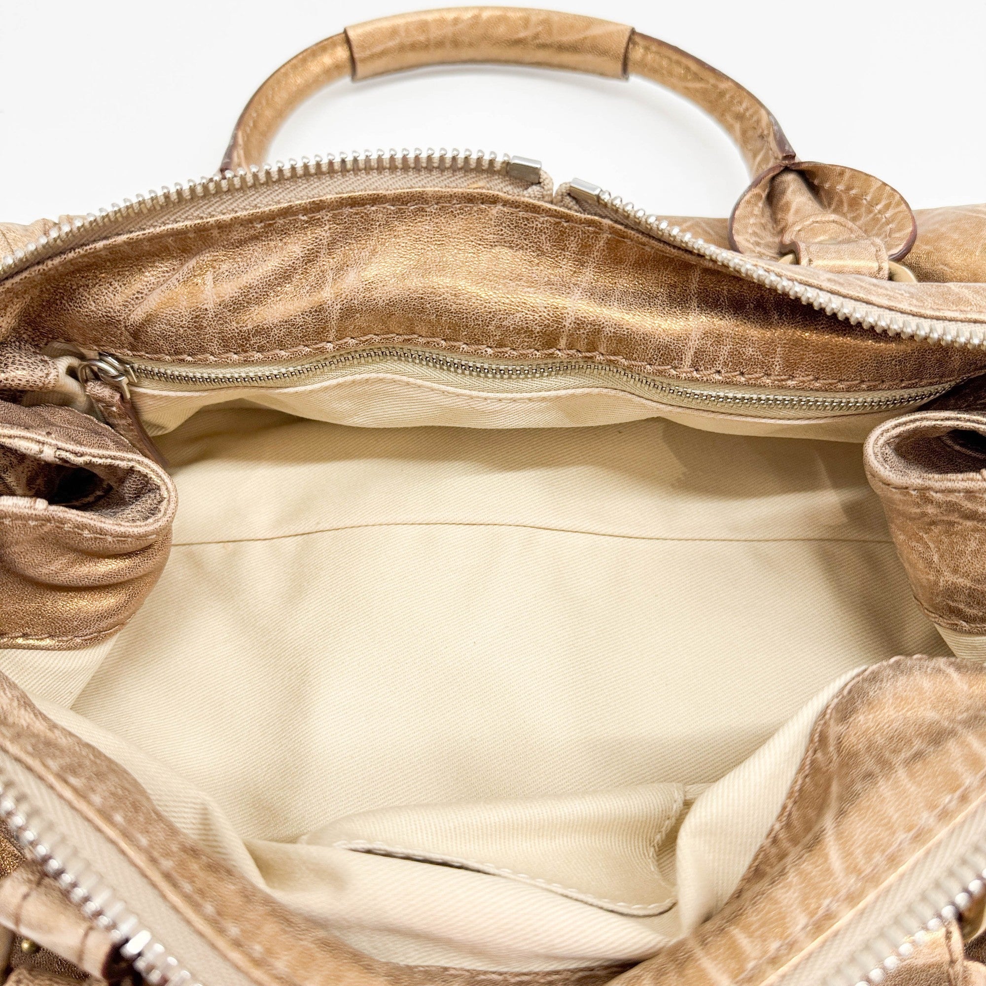 Paddington Gold Leather Shoulder Bag