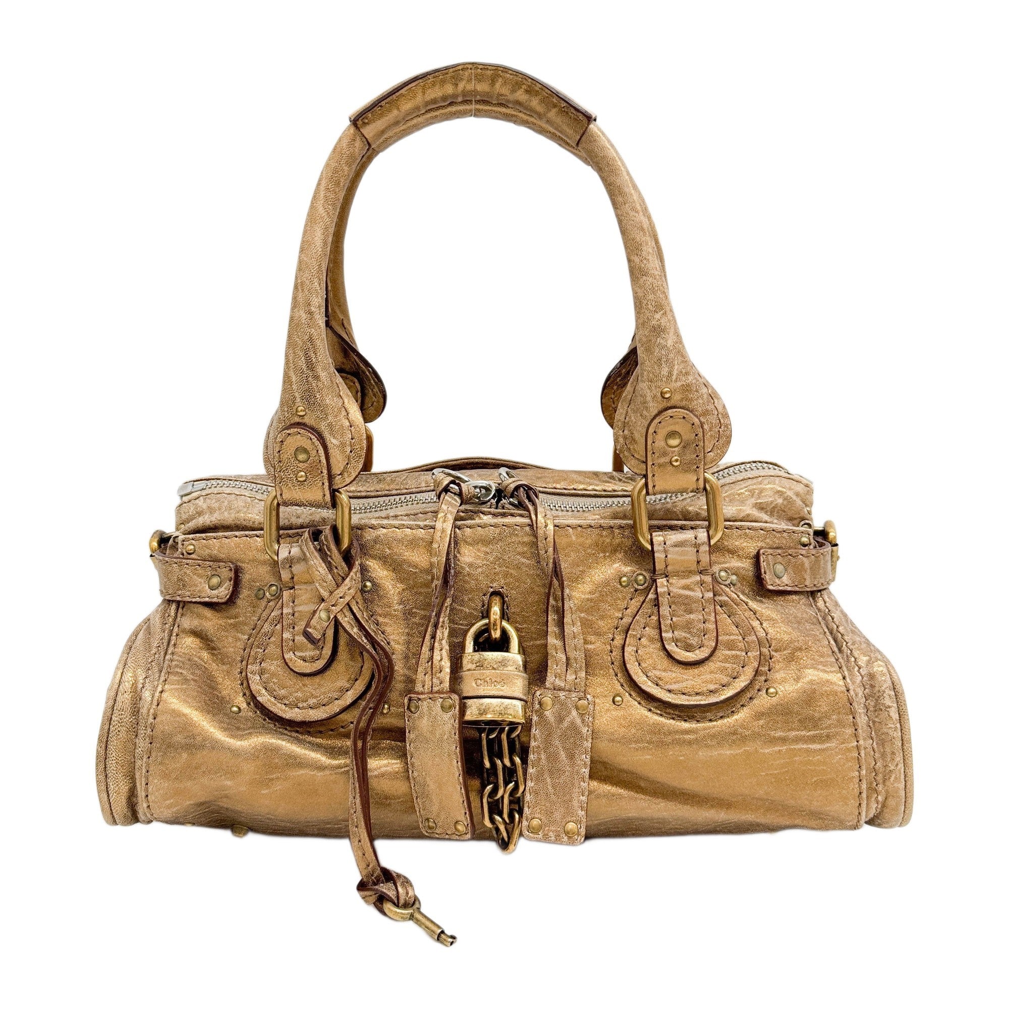 Paddington Gold Leather Shoulder Bag
