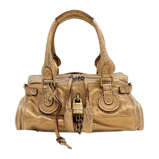 Paddington Gold Leather Shoulder Bag