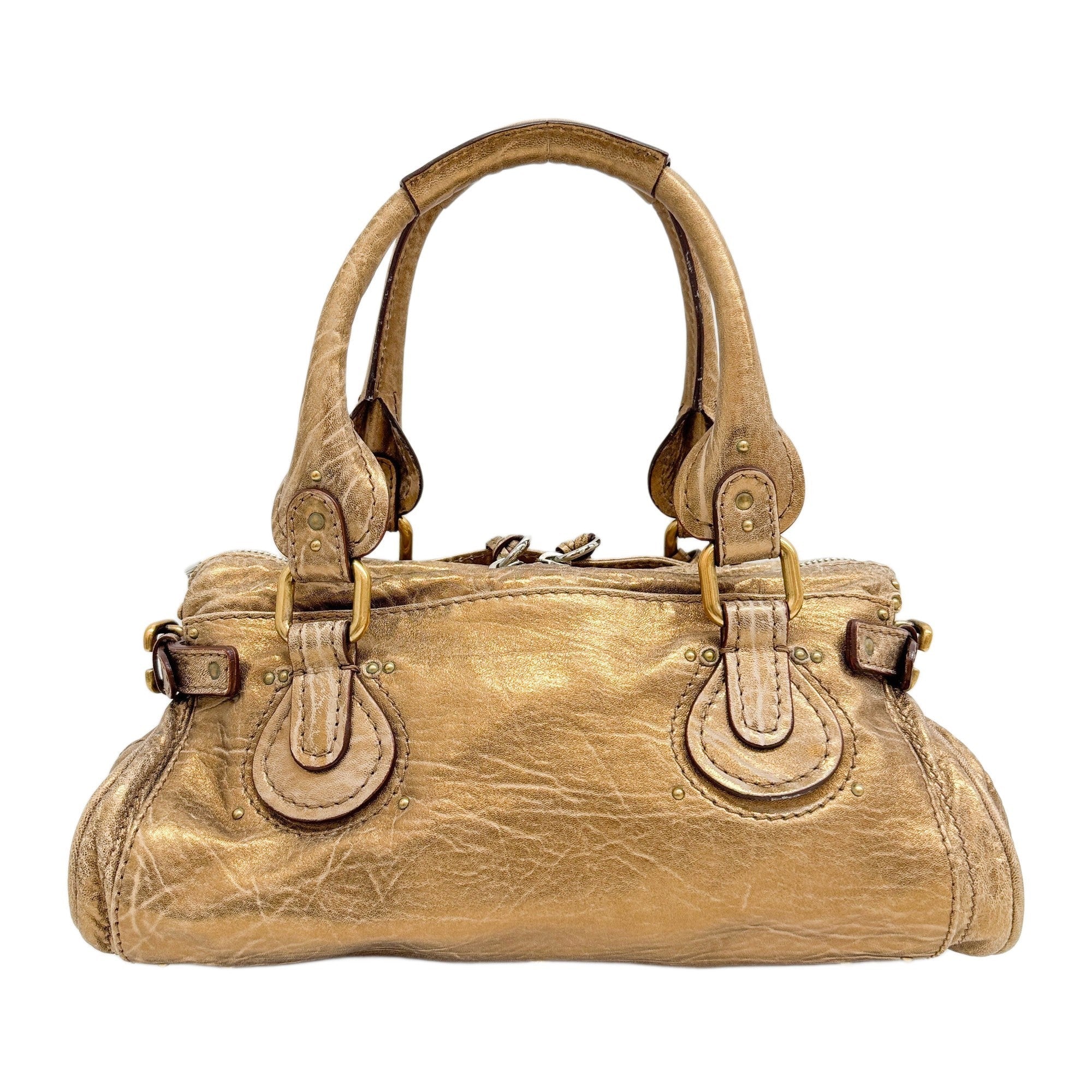 Paddington Gold Leather Shoulder Bag