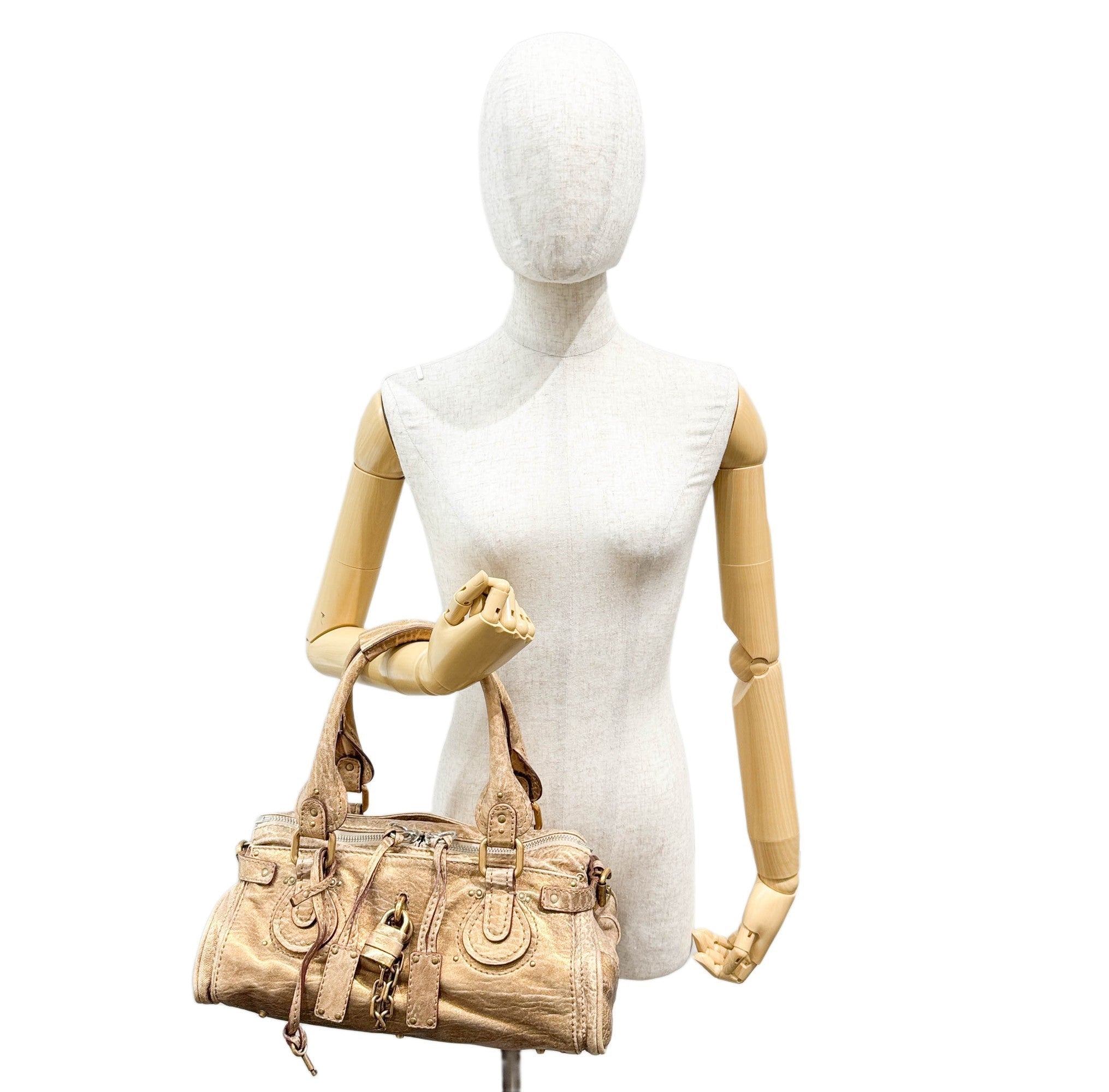 Paddington Gold Leather Shoulder Bag