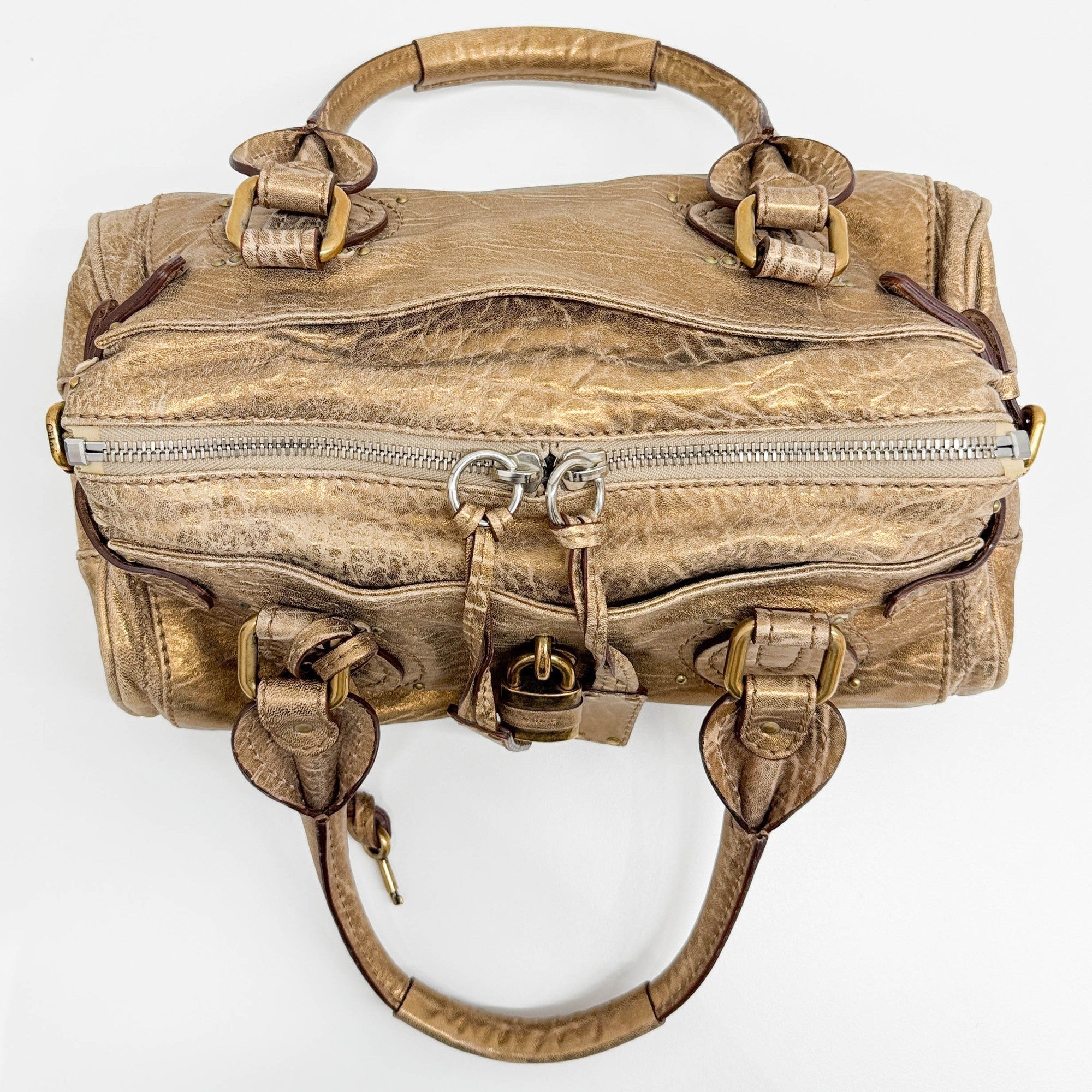 Paddington Gold Leather Shoulder Bag