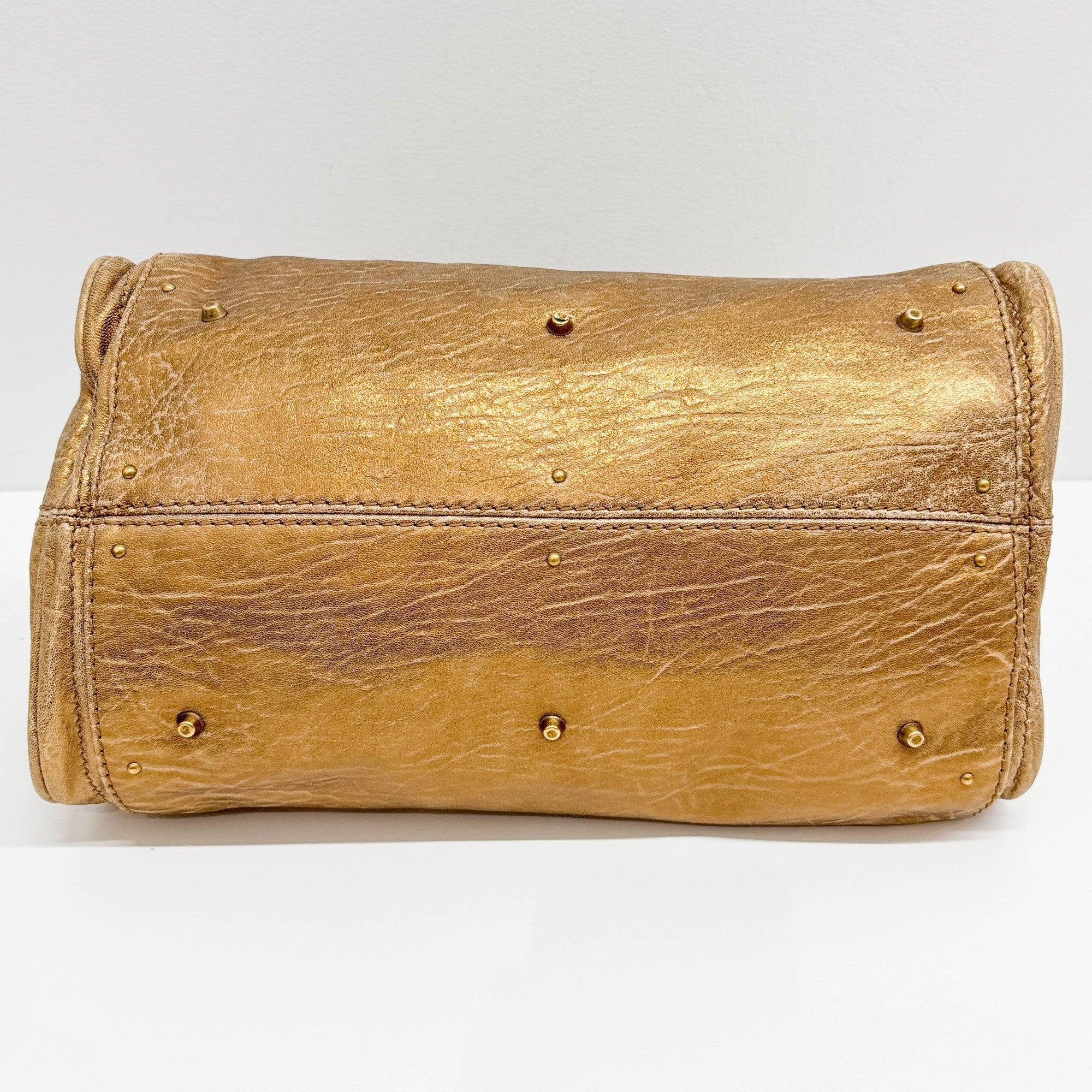 Paddington Gold Leather Shoulder Bag