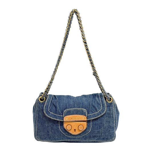Sound Lock Blue Denim Shoulder Bag