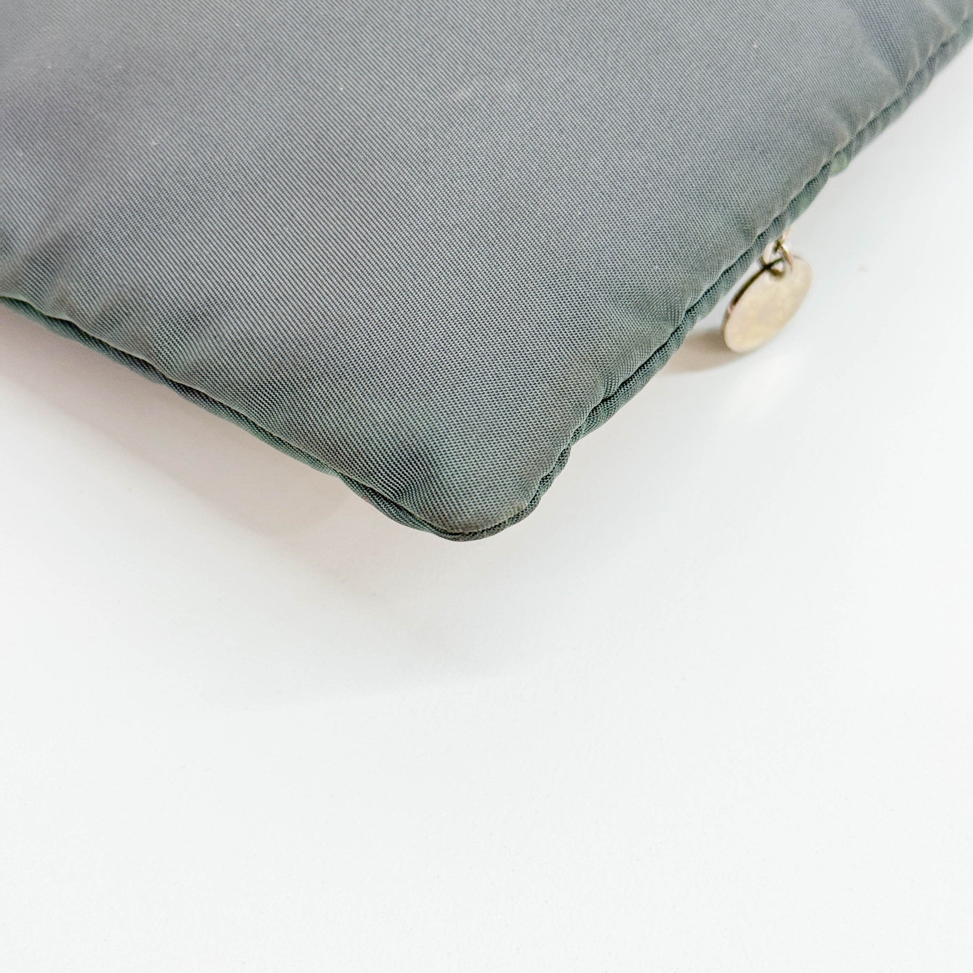 Bejeweled Heart Grey Nylon Hand Bag