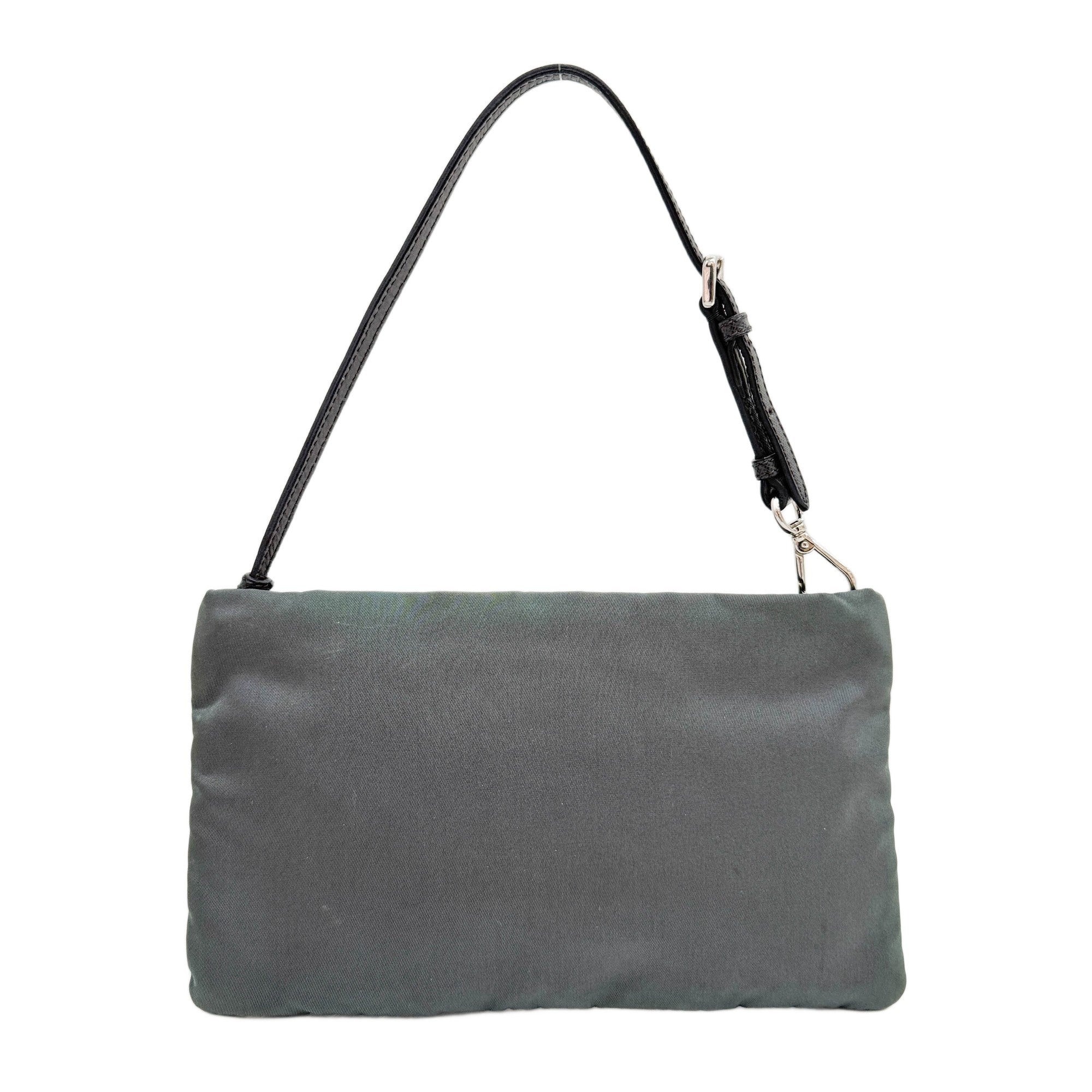 Bejeweled Heart Grey Nylon Hand Bag