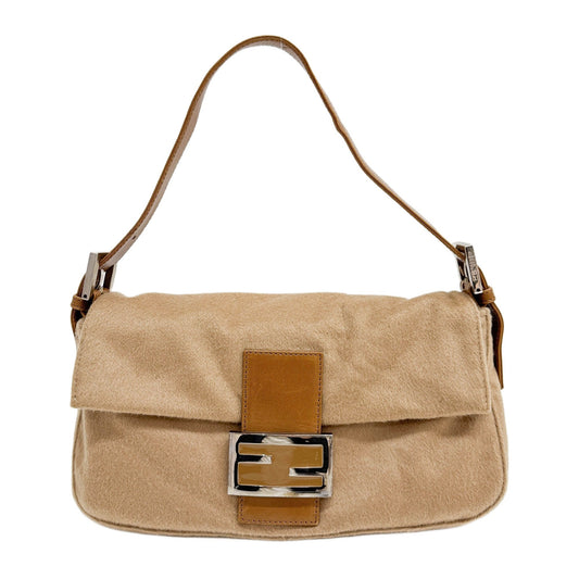 Baguette Beige Cashmere Shoulder Bag