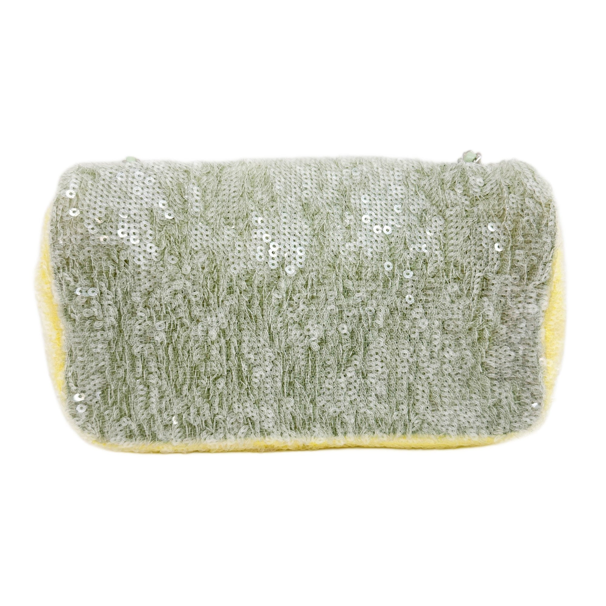 Green Sequin Waterfall Mini Rectangular Flap Bag