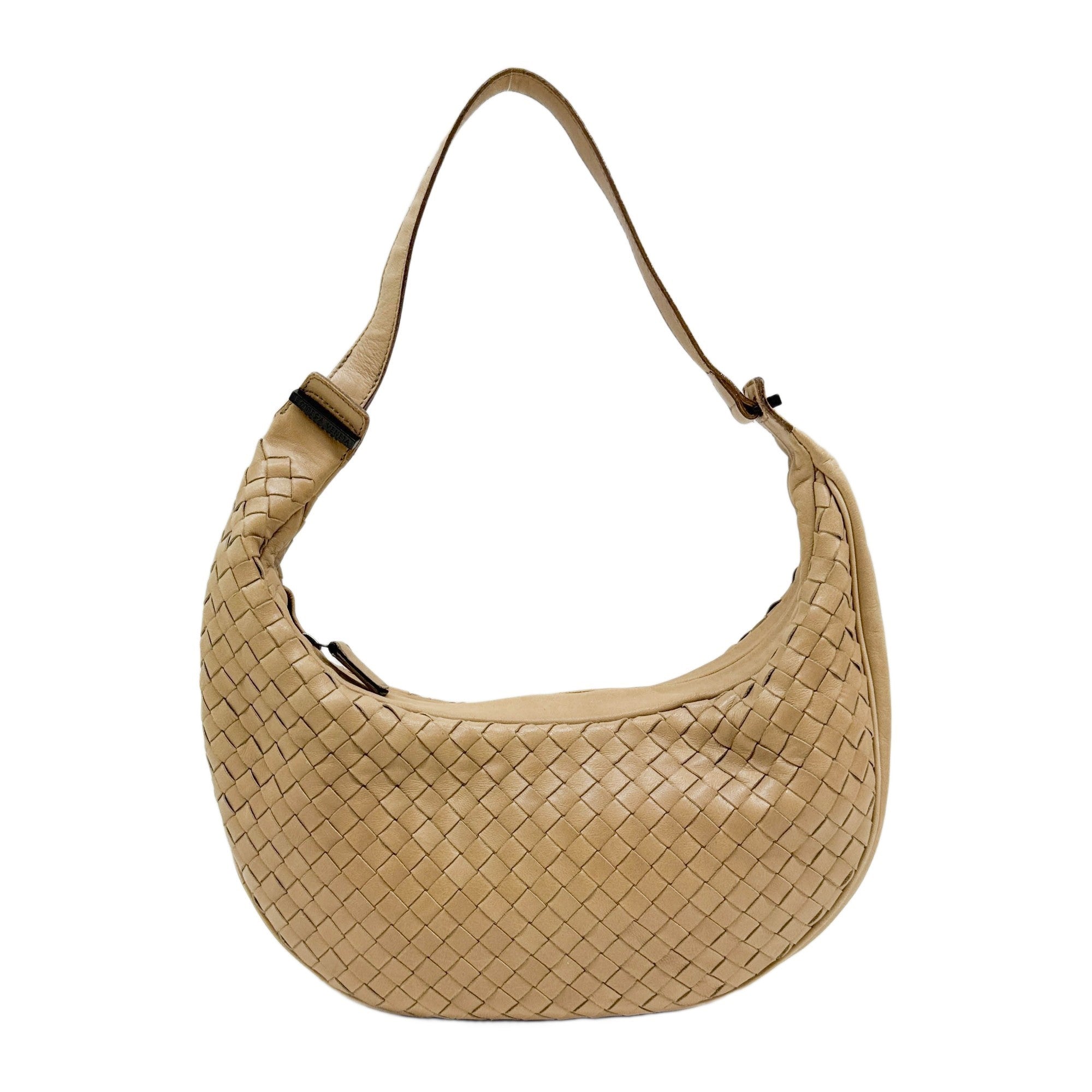 Intrecciato Tan Leather Shoulder Bag