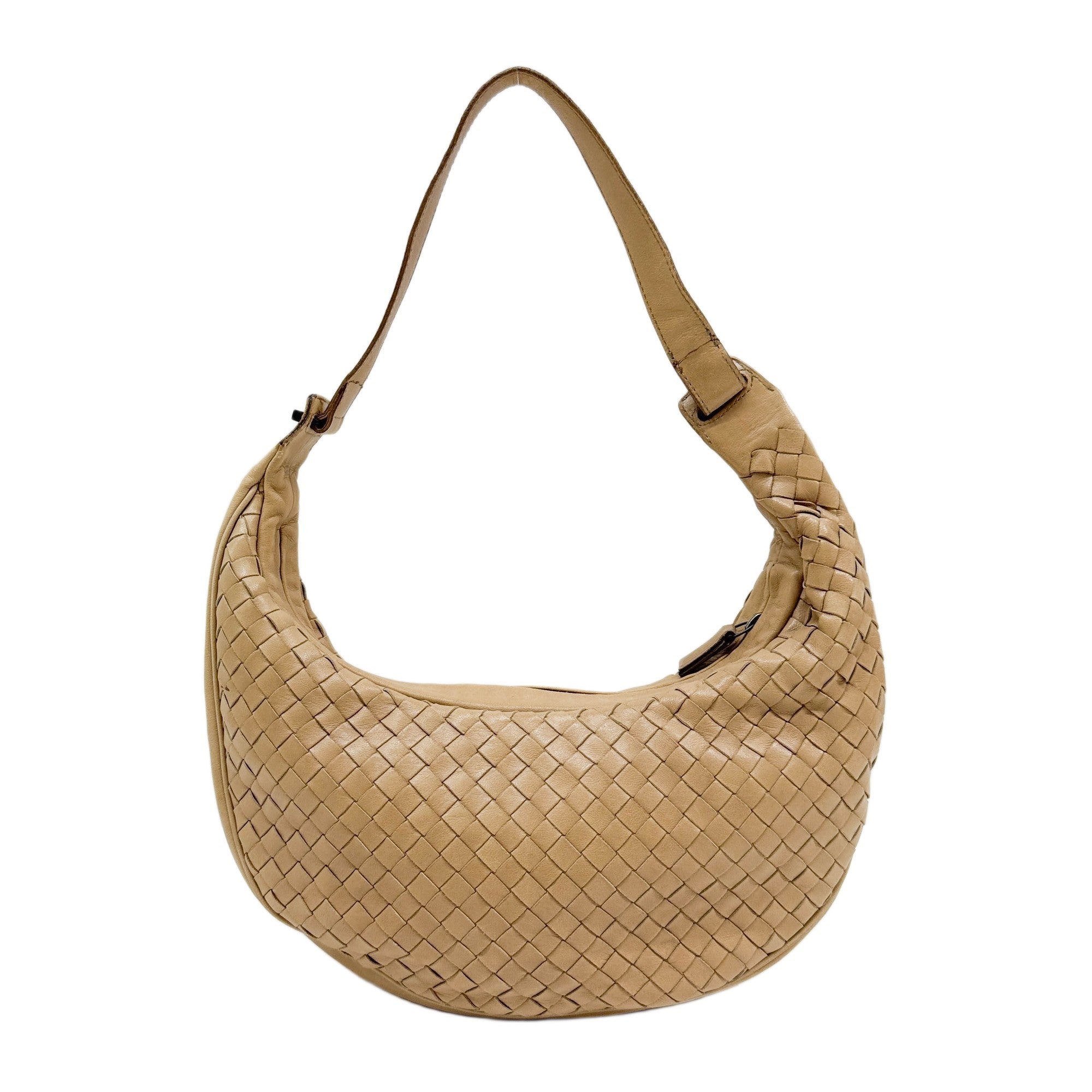 Intrecciato Tan Leather Shoulder Bag