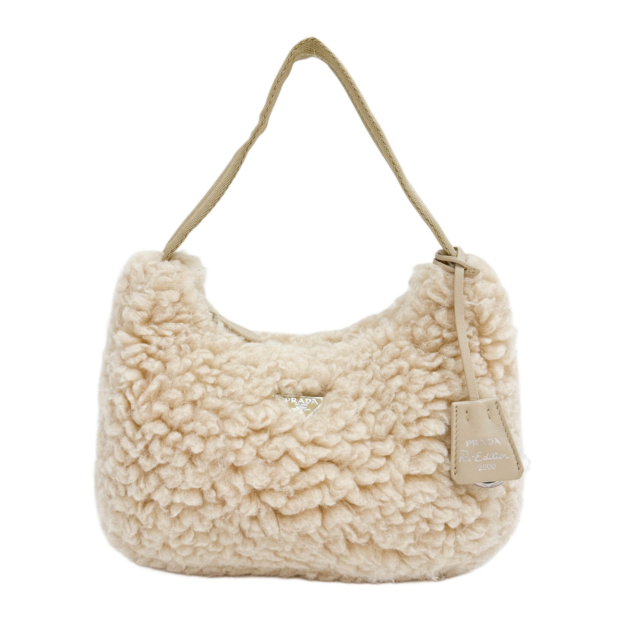 Re-Edition Beige Cashmere Shoulder Bag