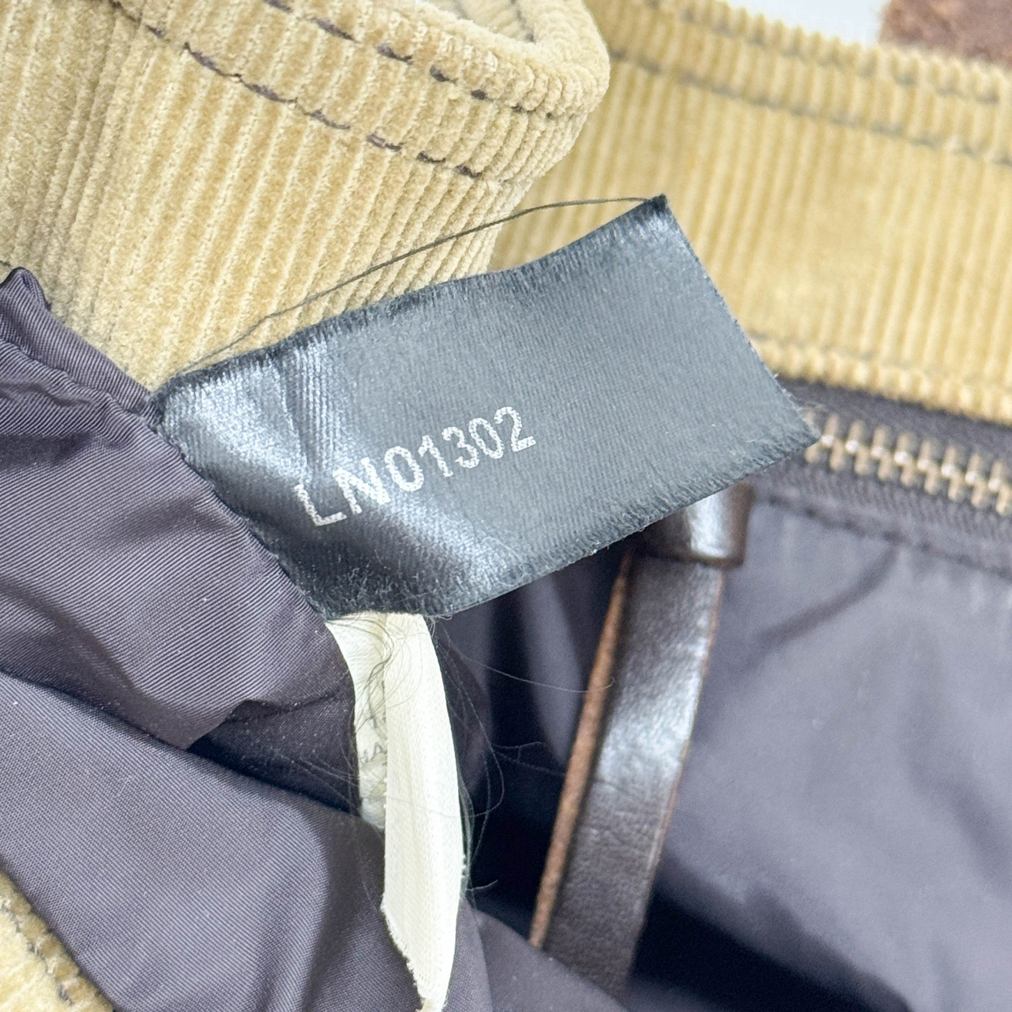 Brown Cow Print Pony Hair & Khaki Corduroy Shoulder Bag