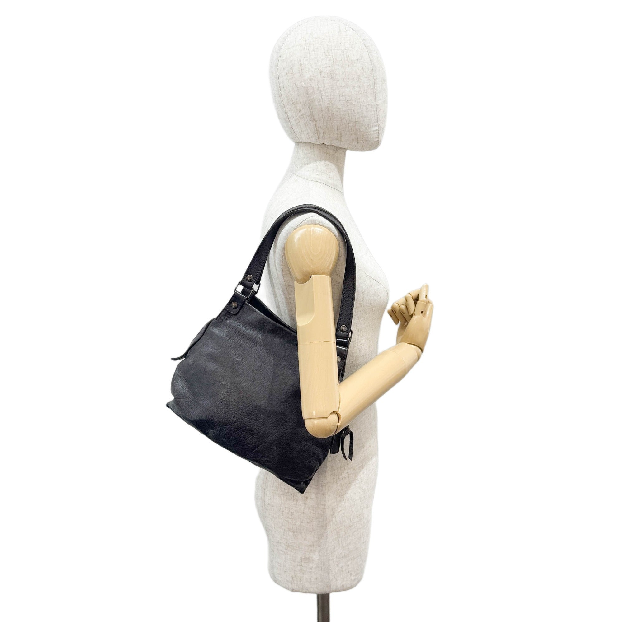 Black Leather Shoulder Bag