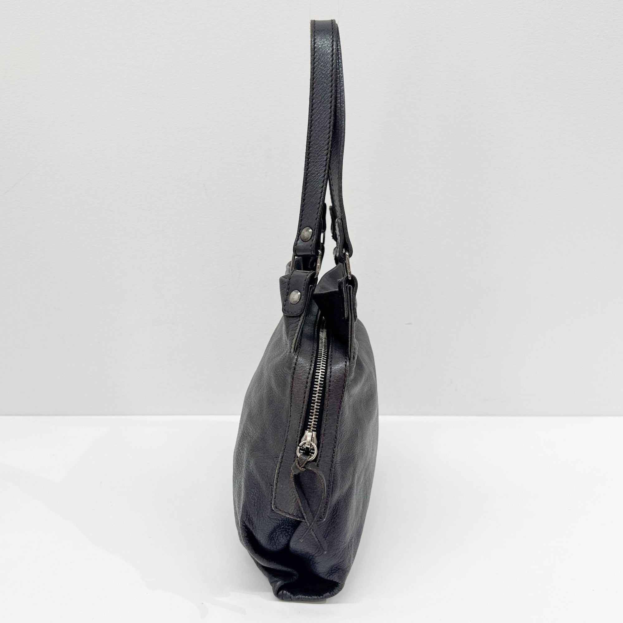 Black Leather Shoulder Bag