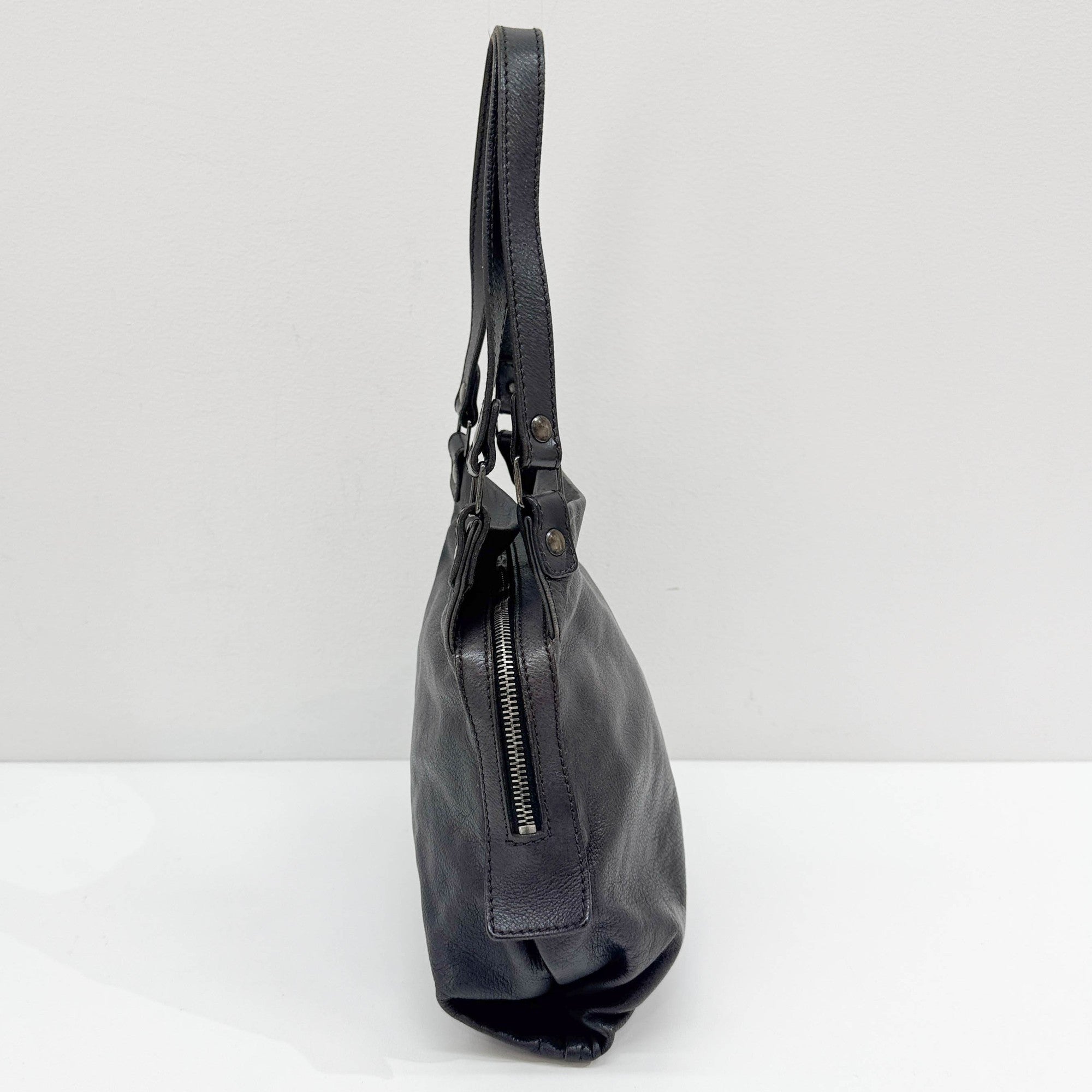 Black Leather Shoulder Bag