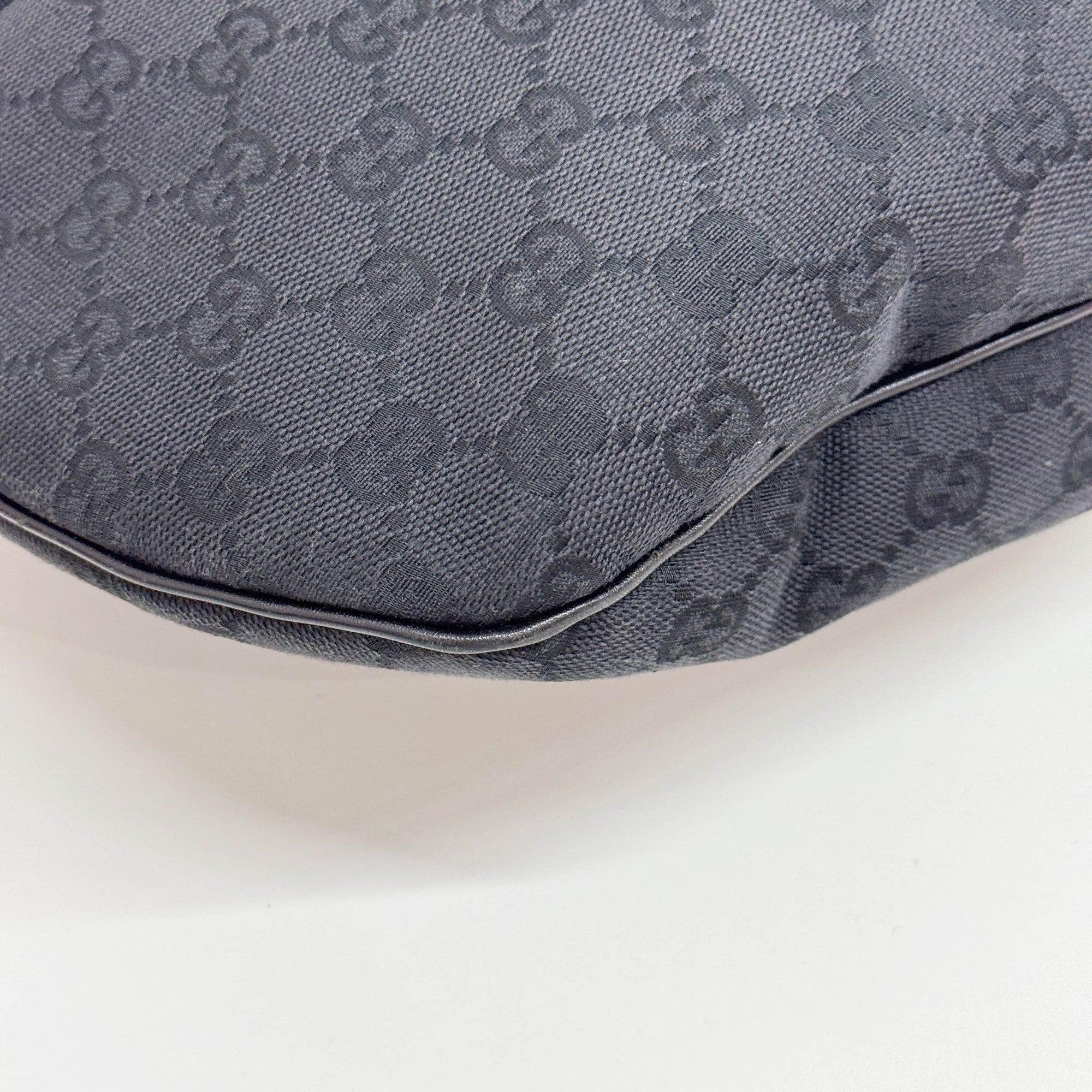 Reins Web Black GG Canvas Shoulder Bag