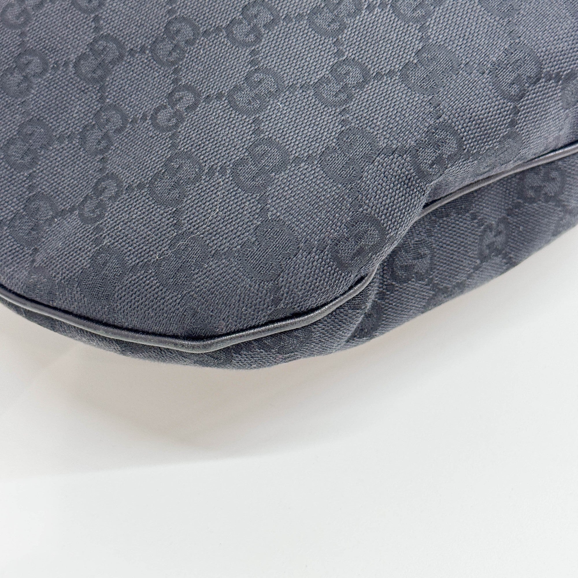 Reins Web Black GG Canvas Shoulder Bag