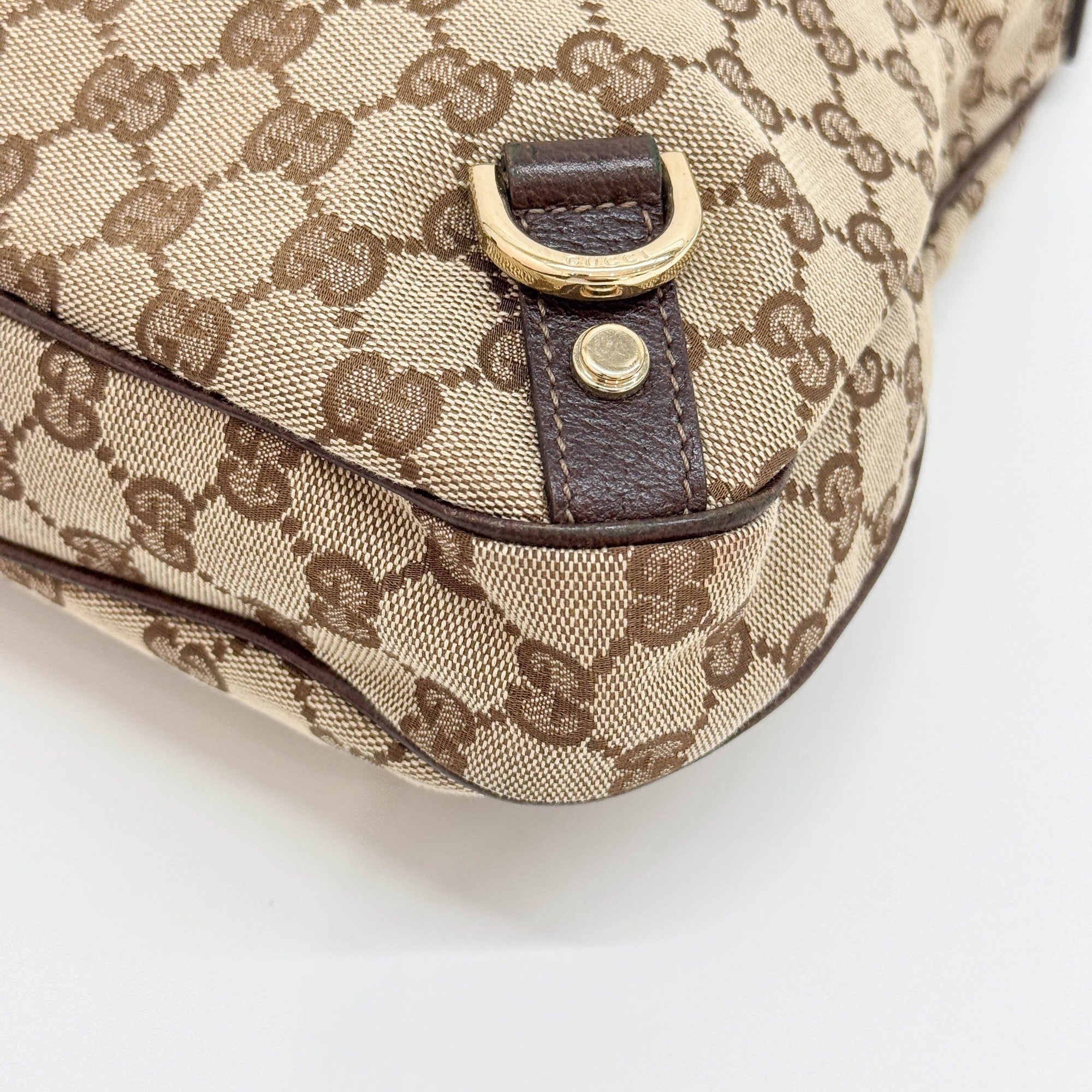 Abbey D Ring Brown GG Canvas Shoulder Bag