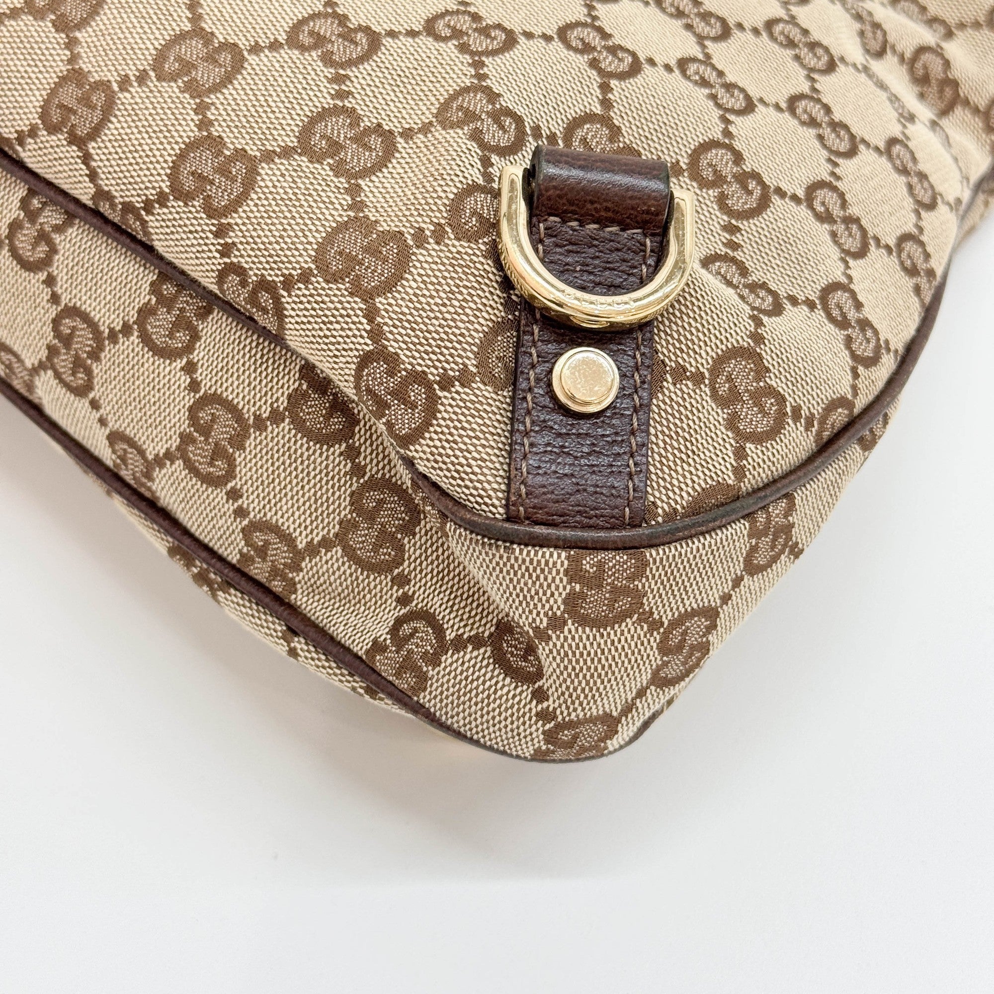 Abbey D Ring Brown GG Canvas Shoulder Bag