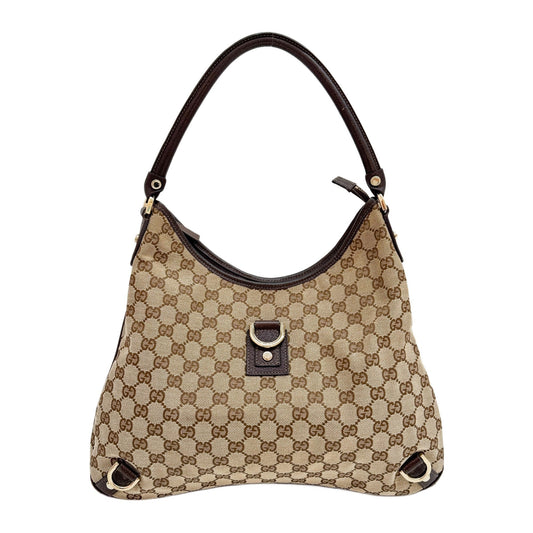 Abbey D Ring Brown GG Canvas Shoulder Bag