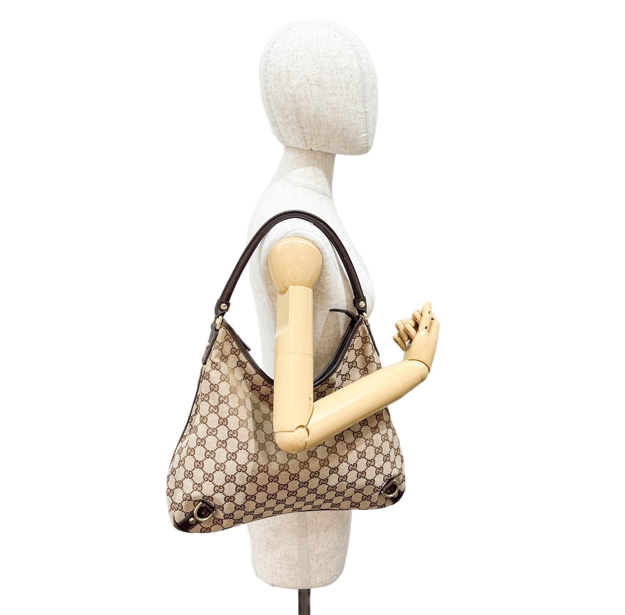 Abbey D Ring Brown GG Canvas Shoulder Bag